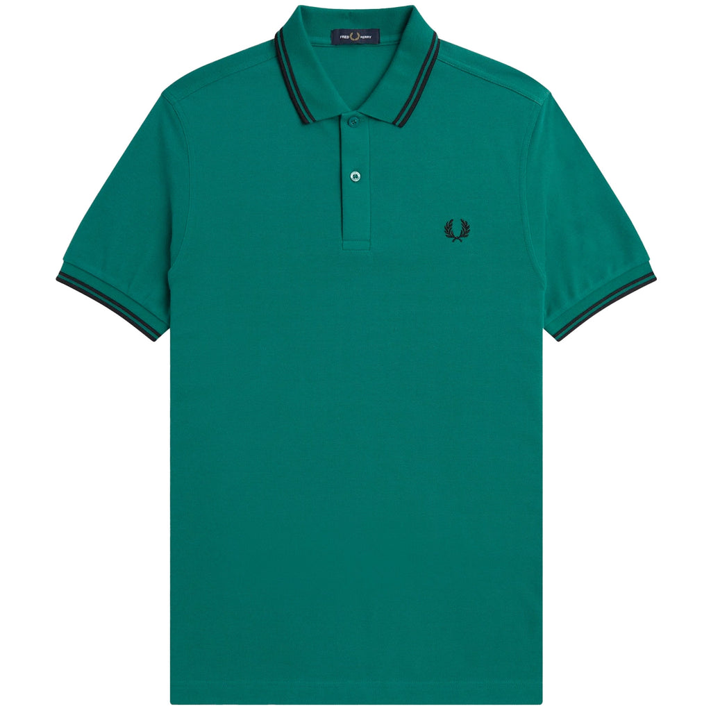 Fred Perry M3600 Twin Tipped Polo Shirt - Deep Mint