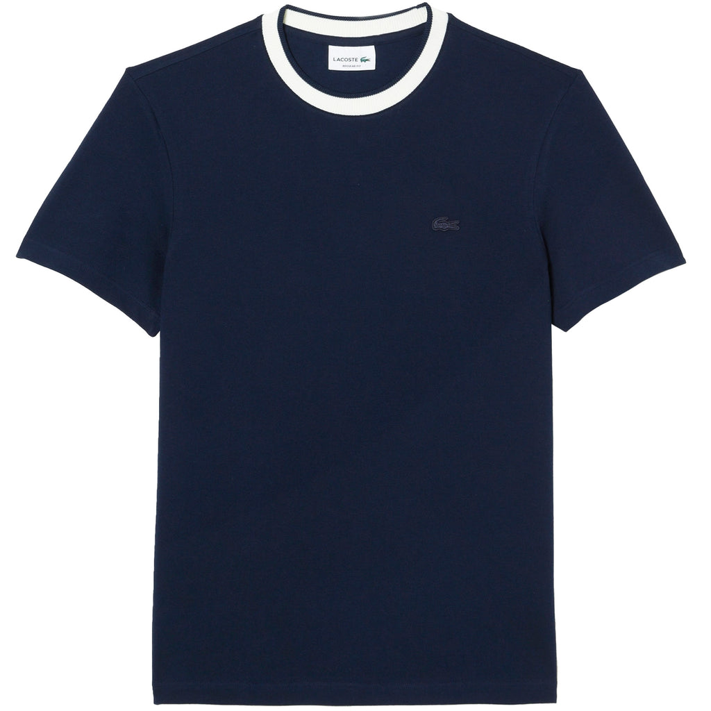 Lacoste Regular Fit Stretch Piqu  T-shirt - Navy