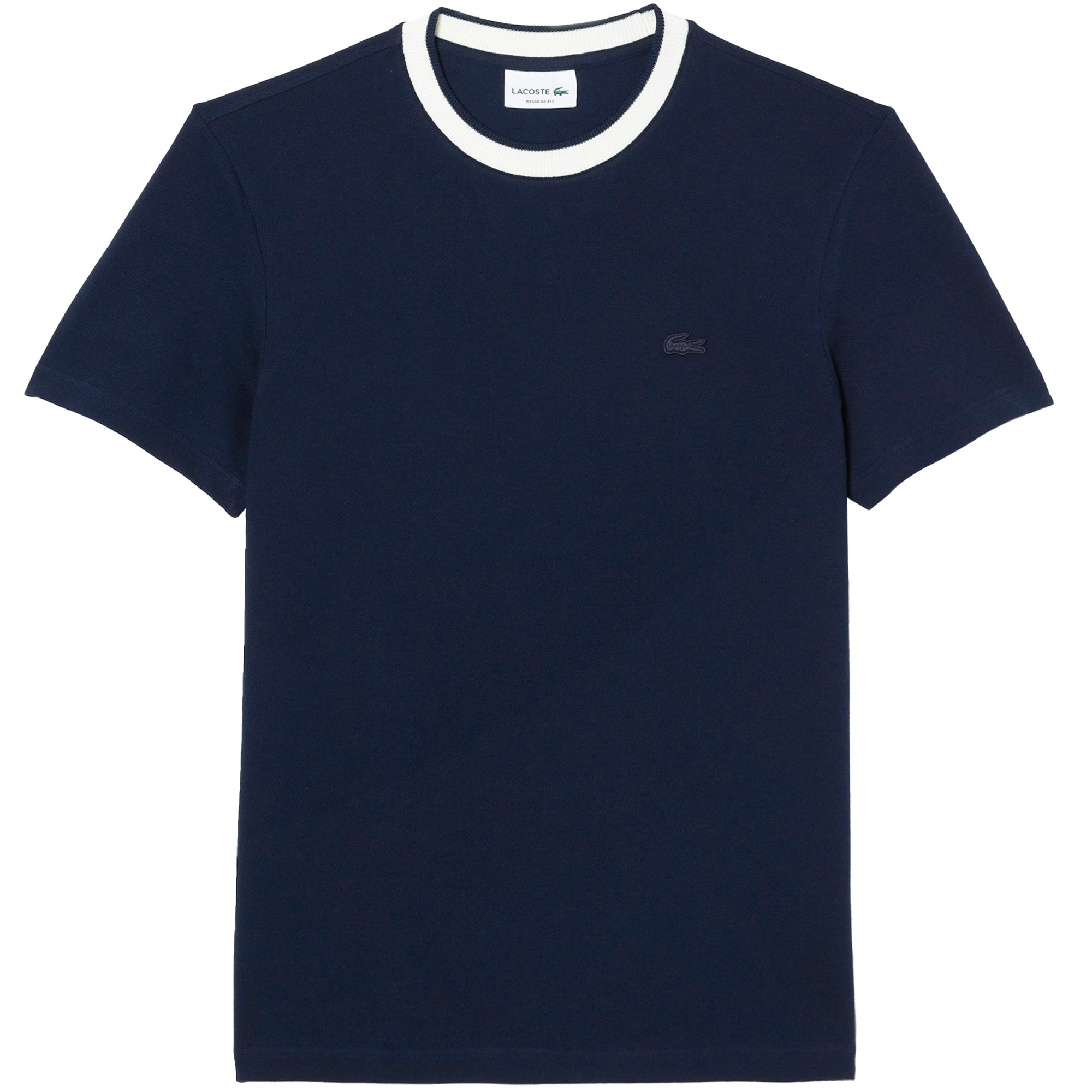 Lacoste Regular Fit Stretch Piqu  T-shirt - Navy
