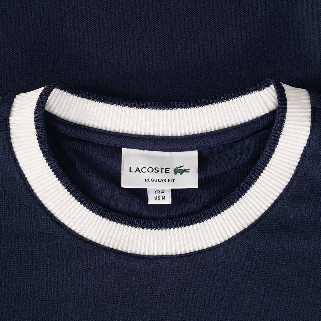 Lacoste Regular Fit Stretch Piqu  T-shirt - Navy