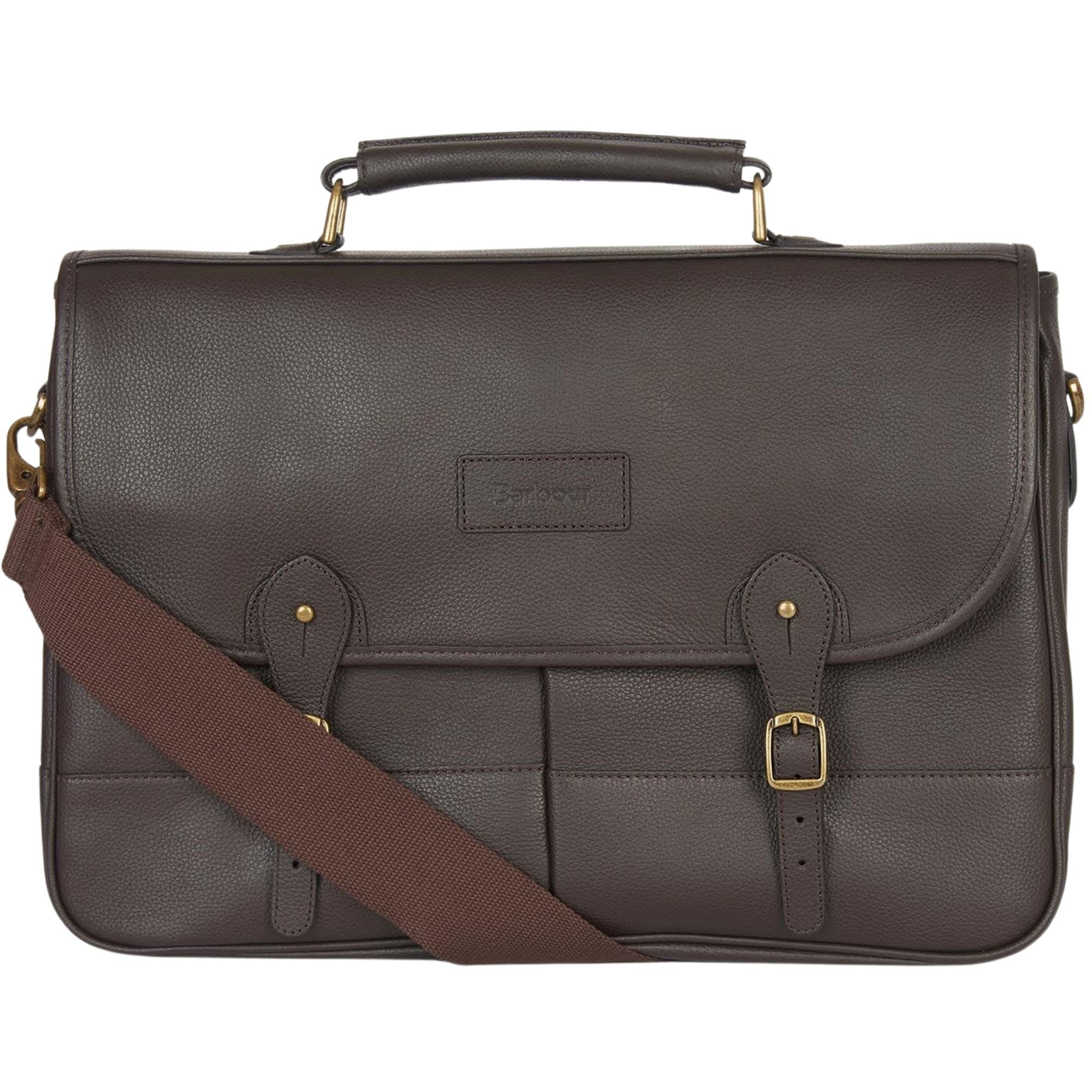Barbour Leather Briefcase - Chocolate