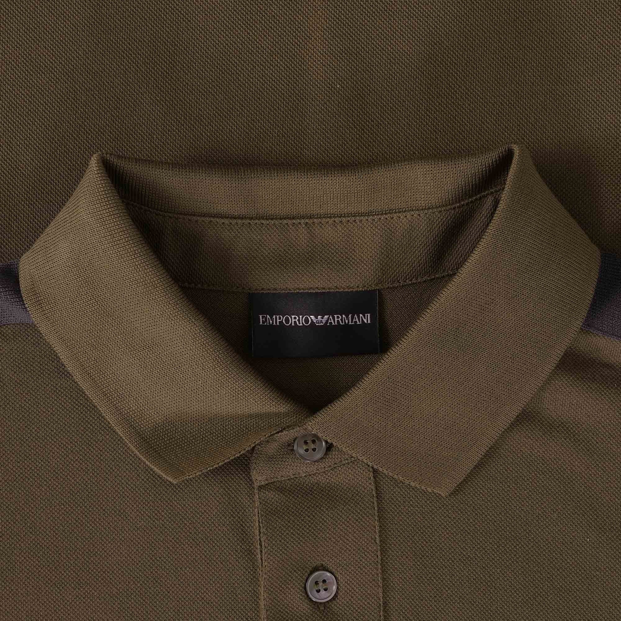 Emporio Armani Two Tone Polo Shirt - Fango