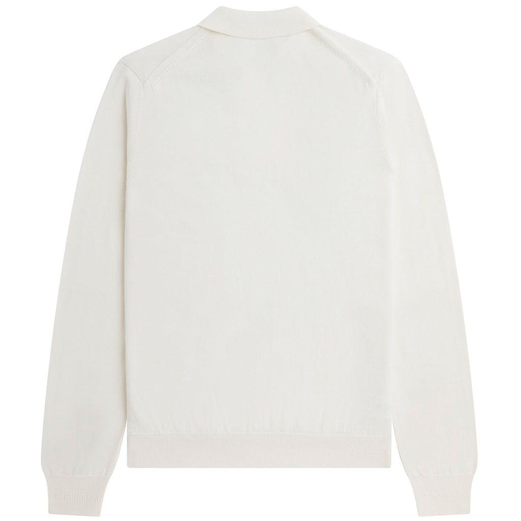Fred Perry K4 Classic Long Sleeve Knitted Shirt - Snow White