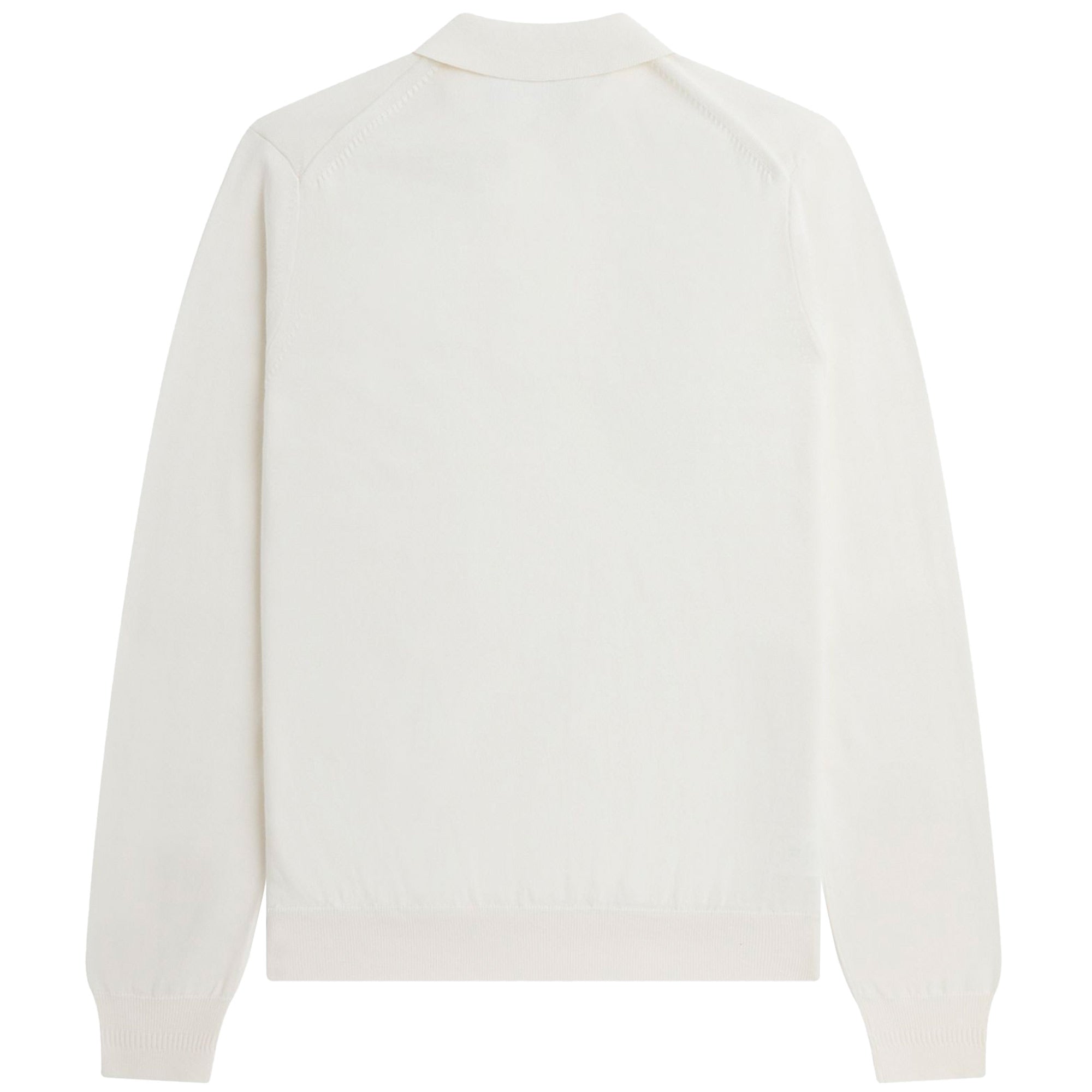 Fred Perry K4 Classic Long Sleeve Knitted Shirt - Snow White