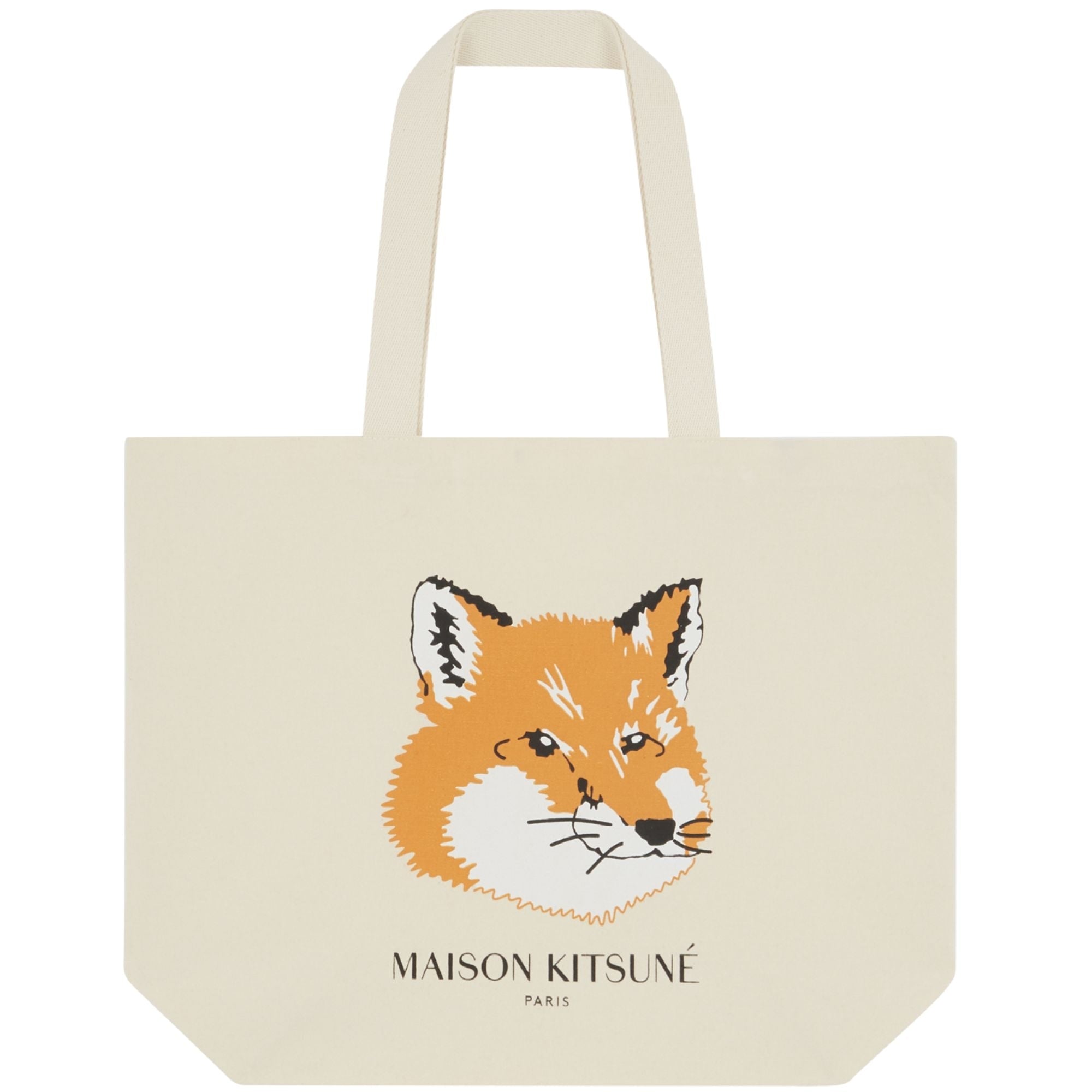 Maison Kitsune Fox Head Tote Bag - Ecru
