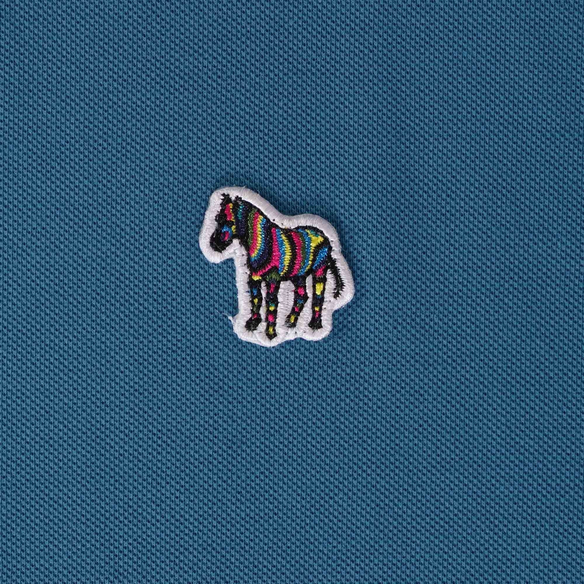 Paul Smith Slim-Fit Zebra Logo Polo Shirt - Petrol Blue