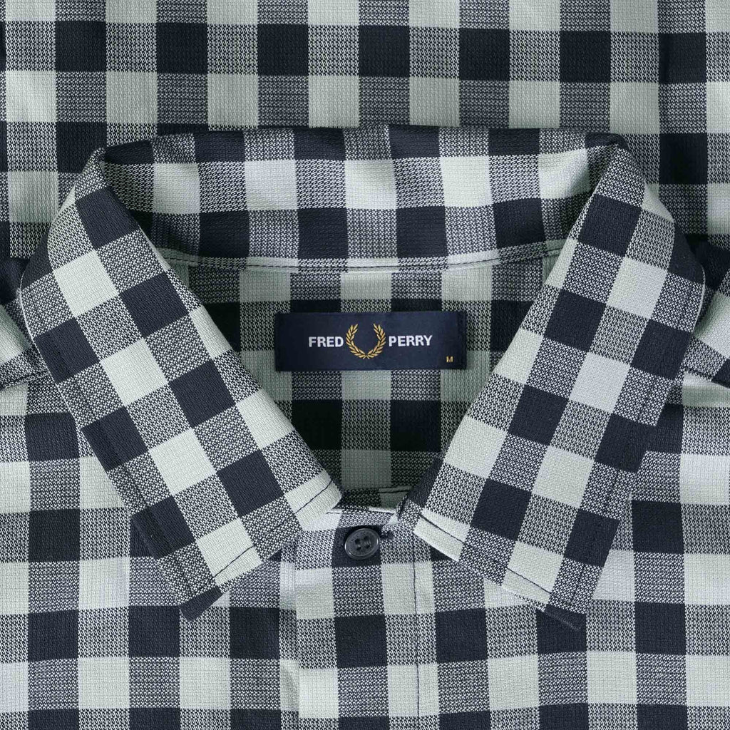 Fred Perry Gingham Revere Collar Shirt - Navy