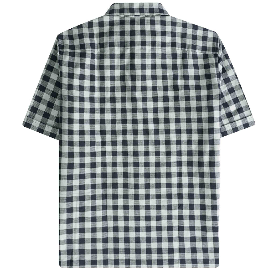 Fred Perry Gingham Revere Collar Shirt - Navy