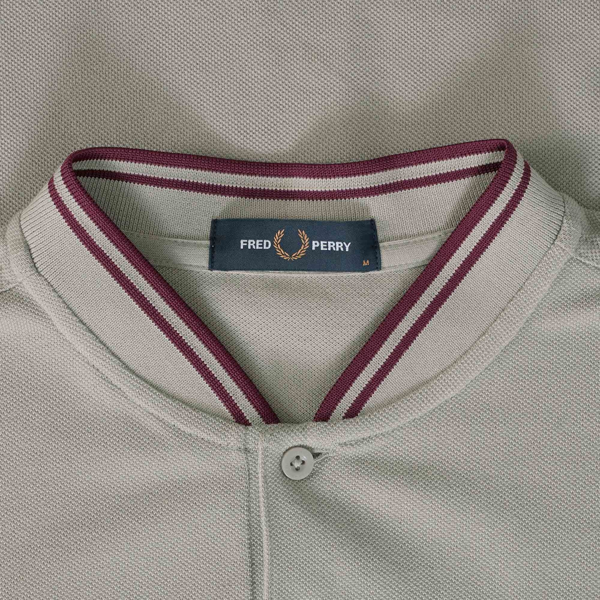 Fred Perry M4 Bomber Collar Polo Shirt - Limestone