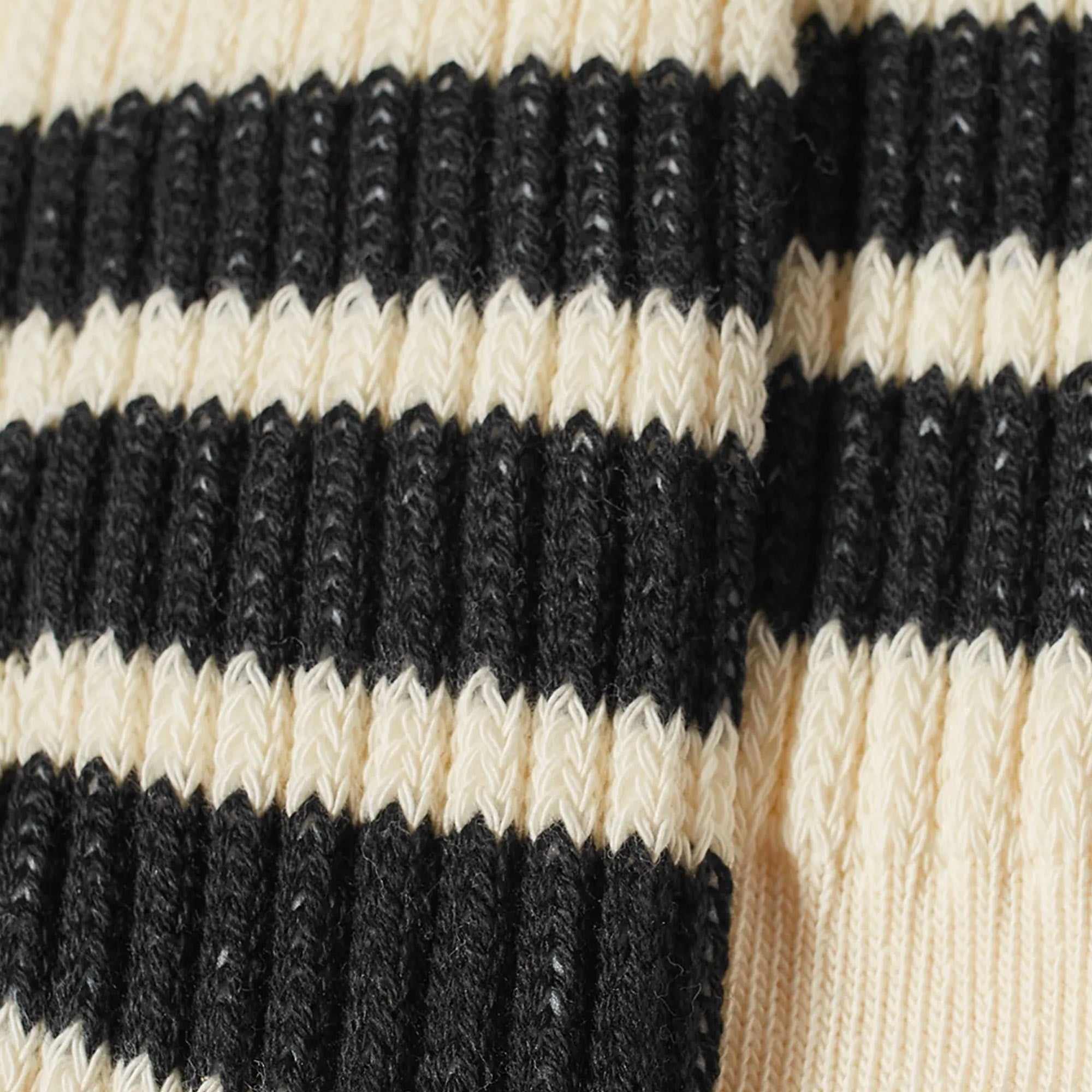 RoToTo Socks Coarse Ribbed Old School Crew Socks - Black