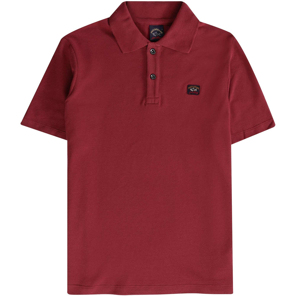 Paul and Shark Logo Polo Shirt - Burgundy