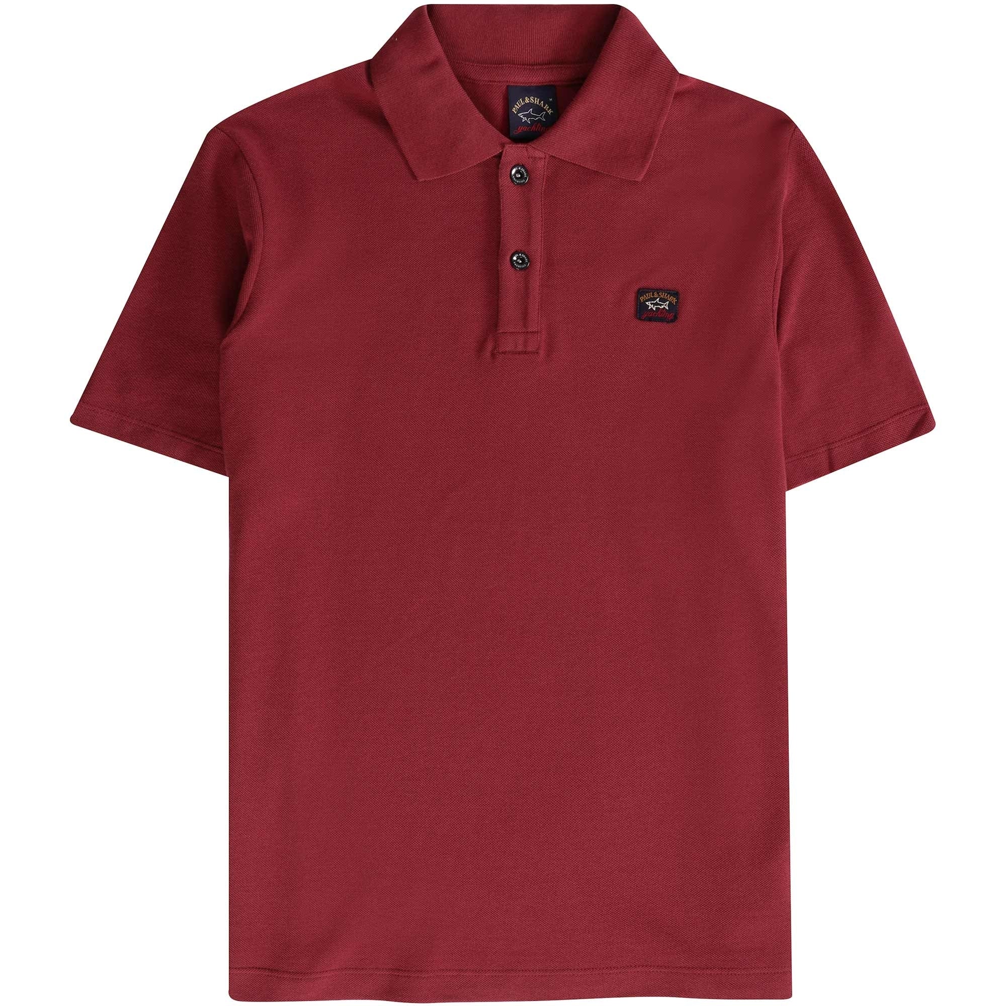 Paul and Shark Logo Polo Shirt - Burgundy