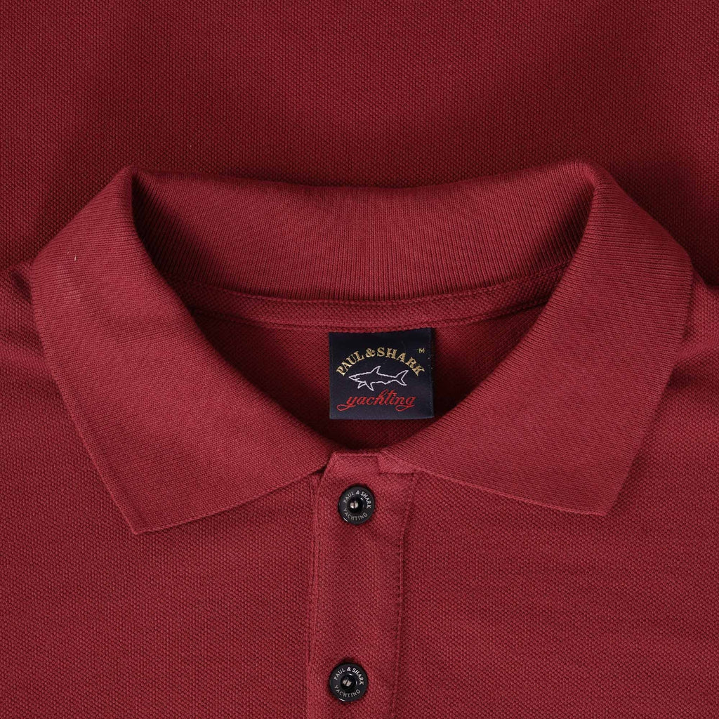 Paul and Shark Logo Polo Shirt - Burgundy