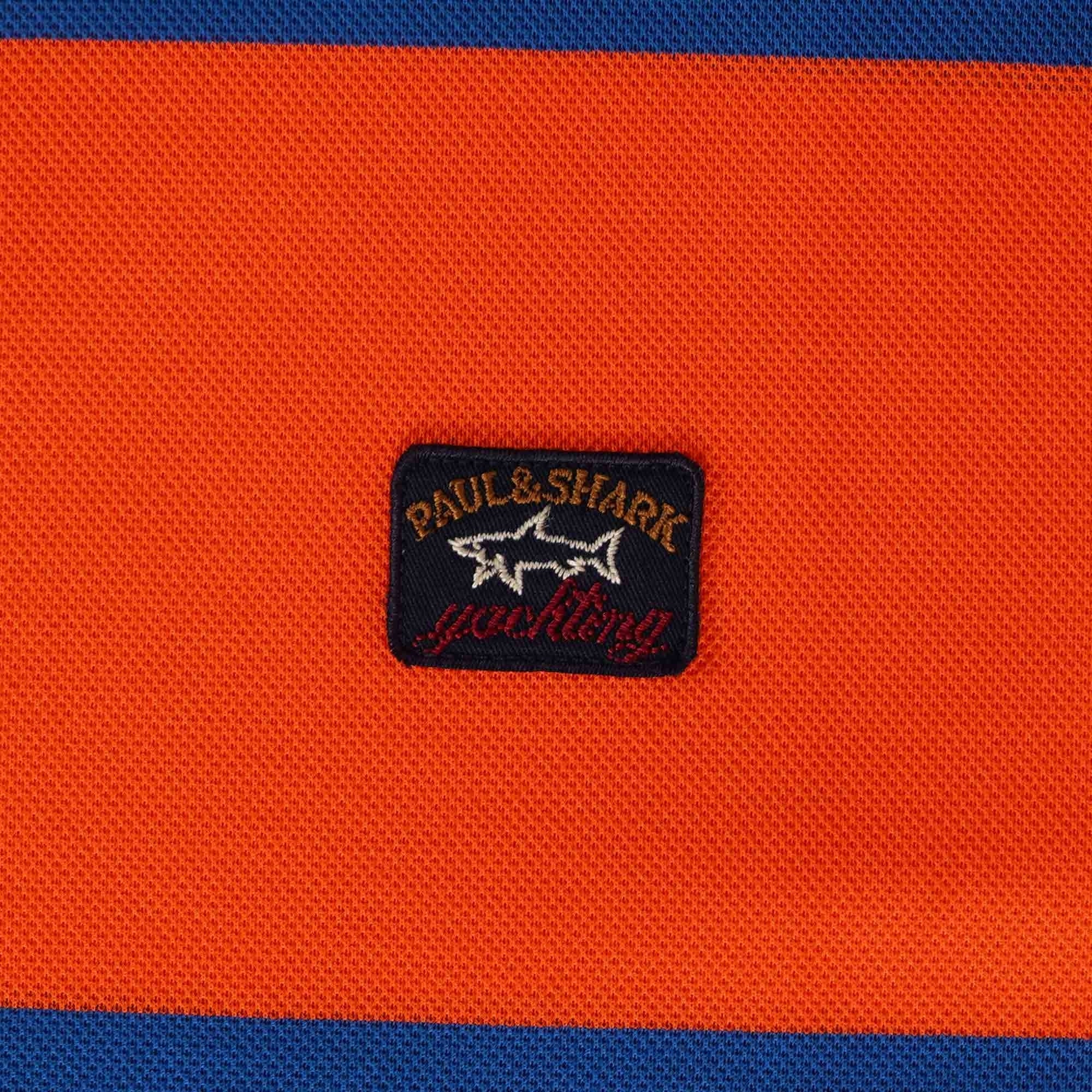 Paul and Shark Striped Polo Shirt - Orange