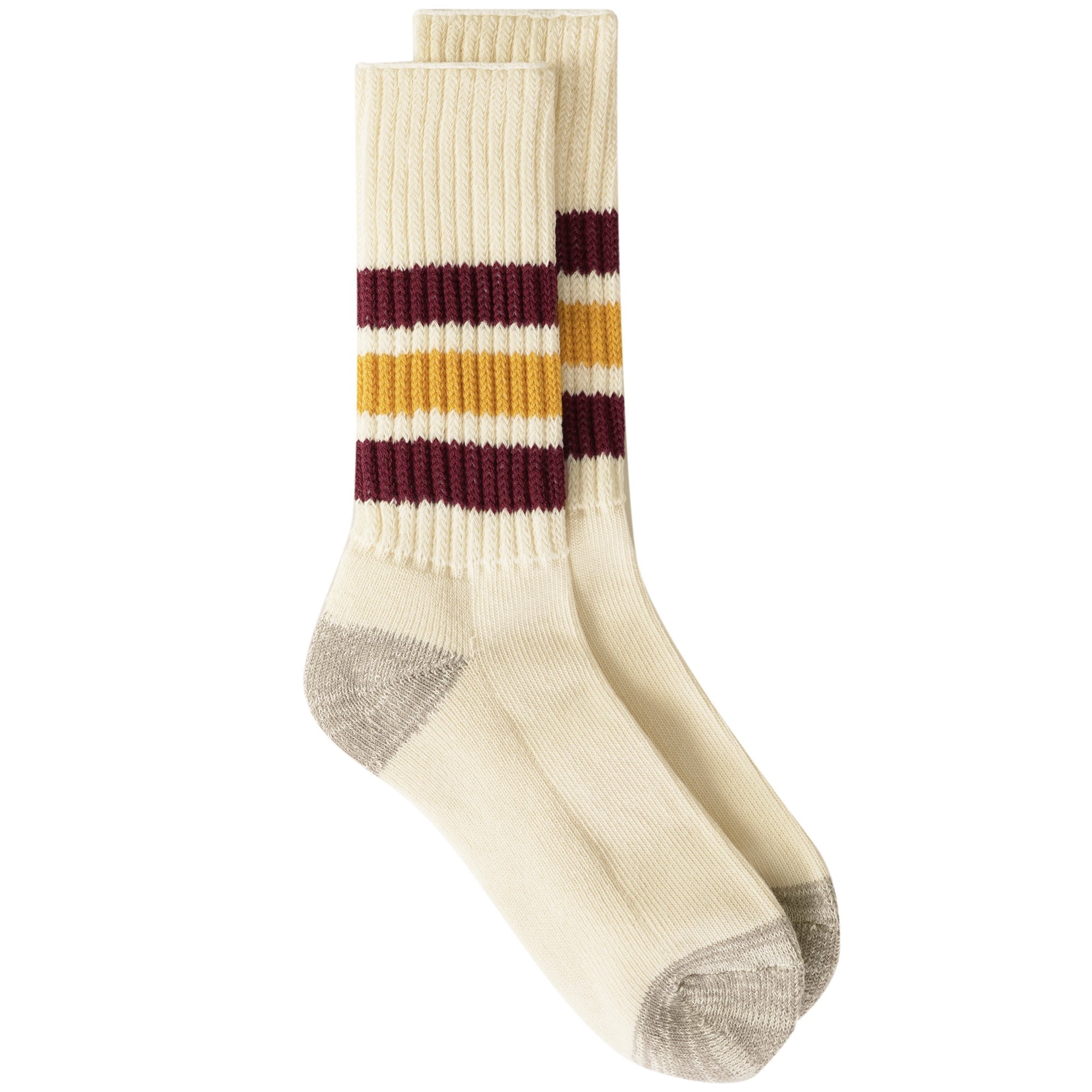 RoToTo Socks Coarse Ribbed Old School Crew Socks - Bordeaux
