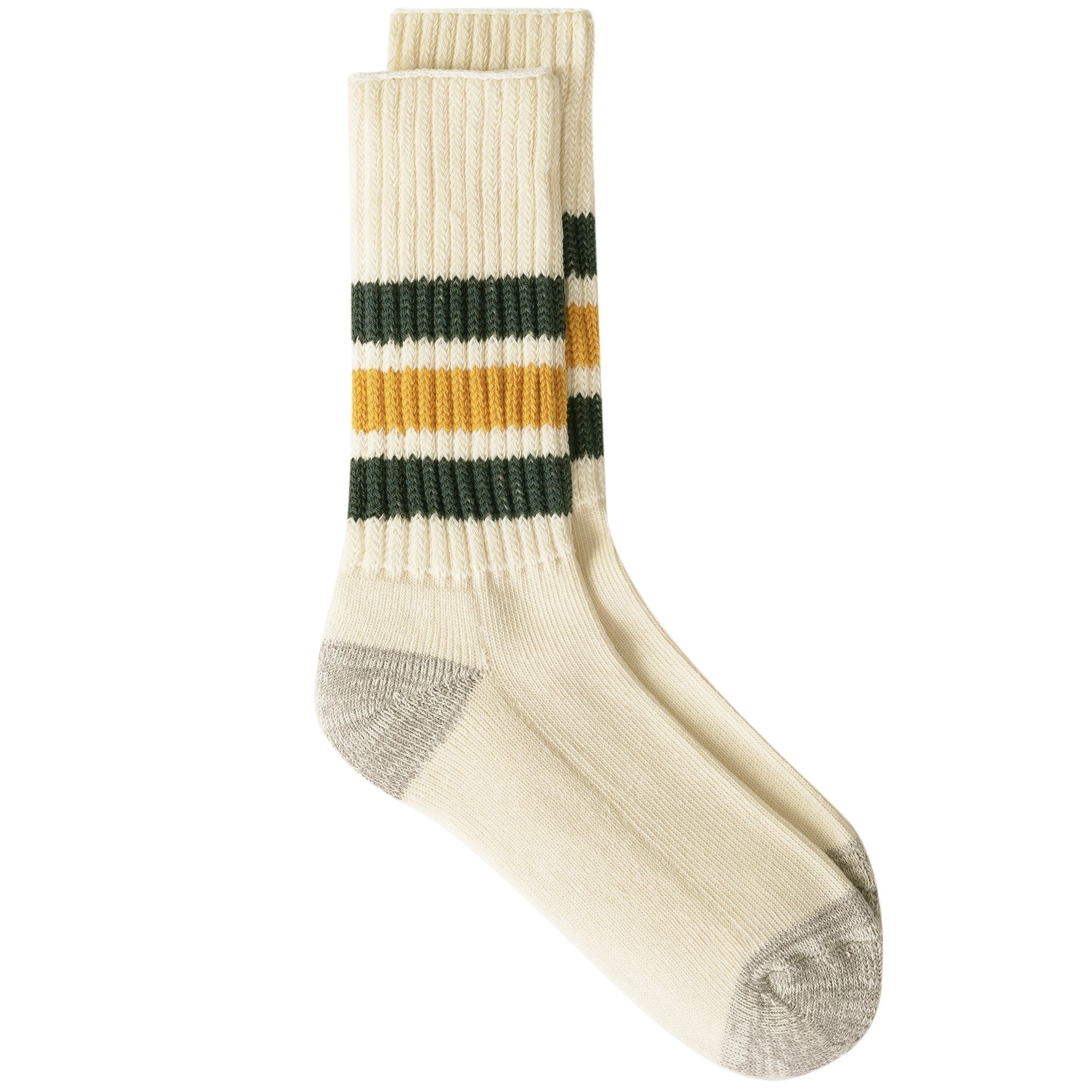RoToTo Socks Coarse Ribbed Old School Crew Socks - Dark Green