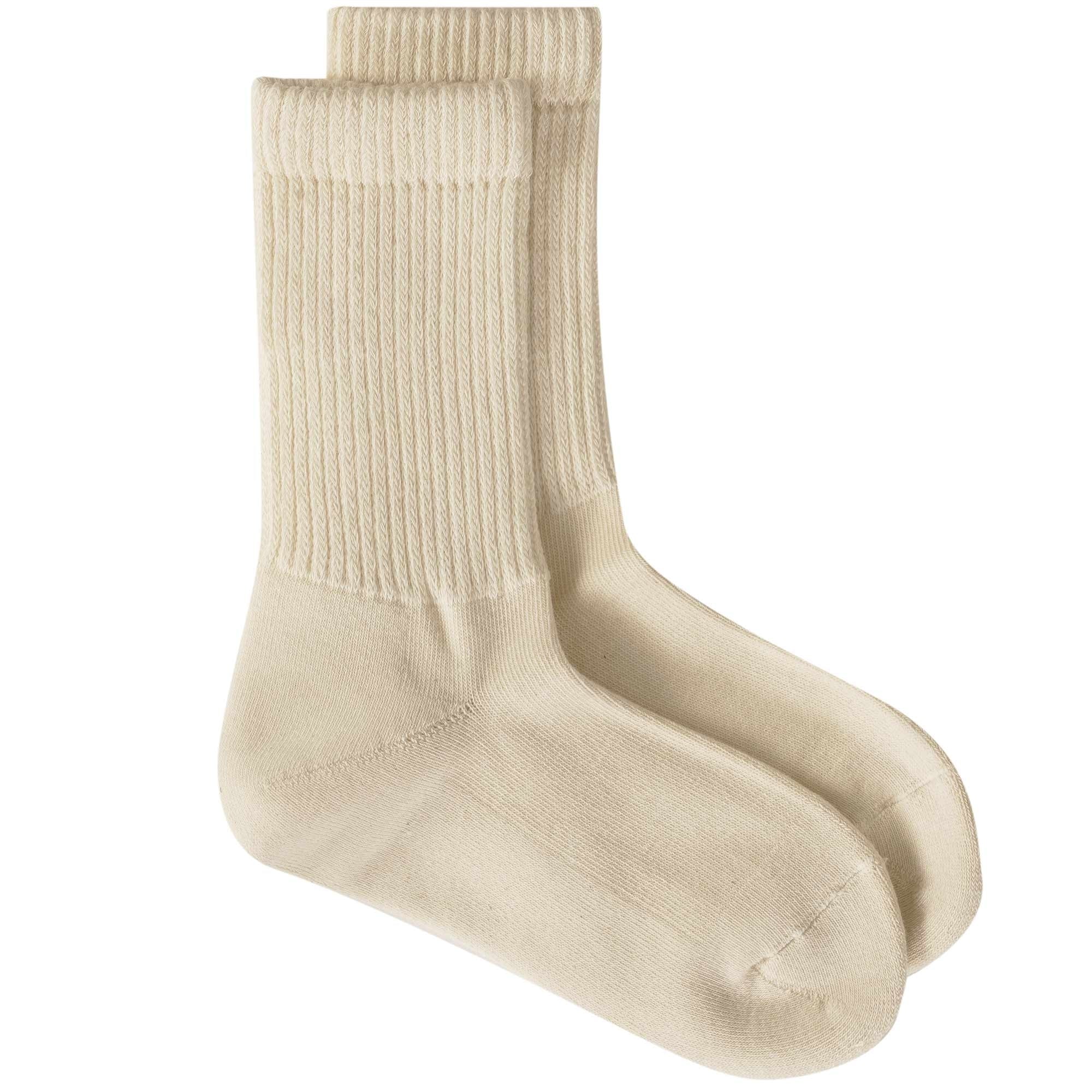 RoToTo Socks 3 Pack Organic Daily Crew Socks - Ecru