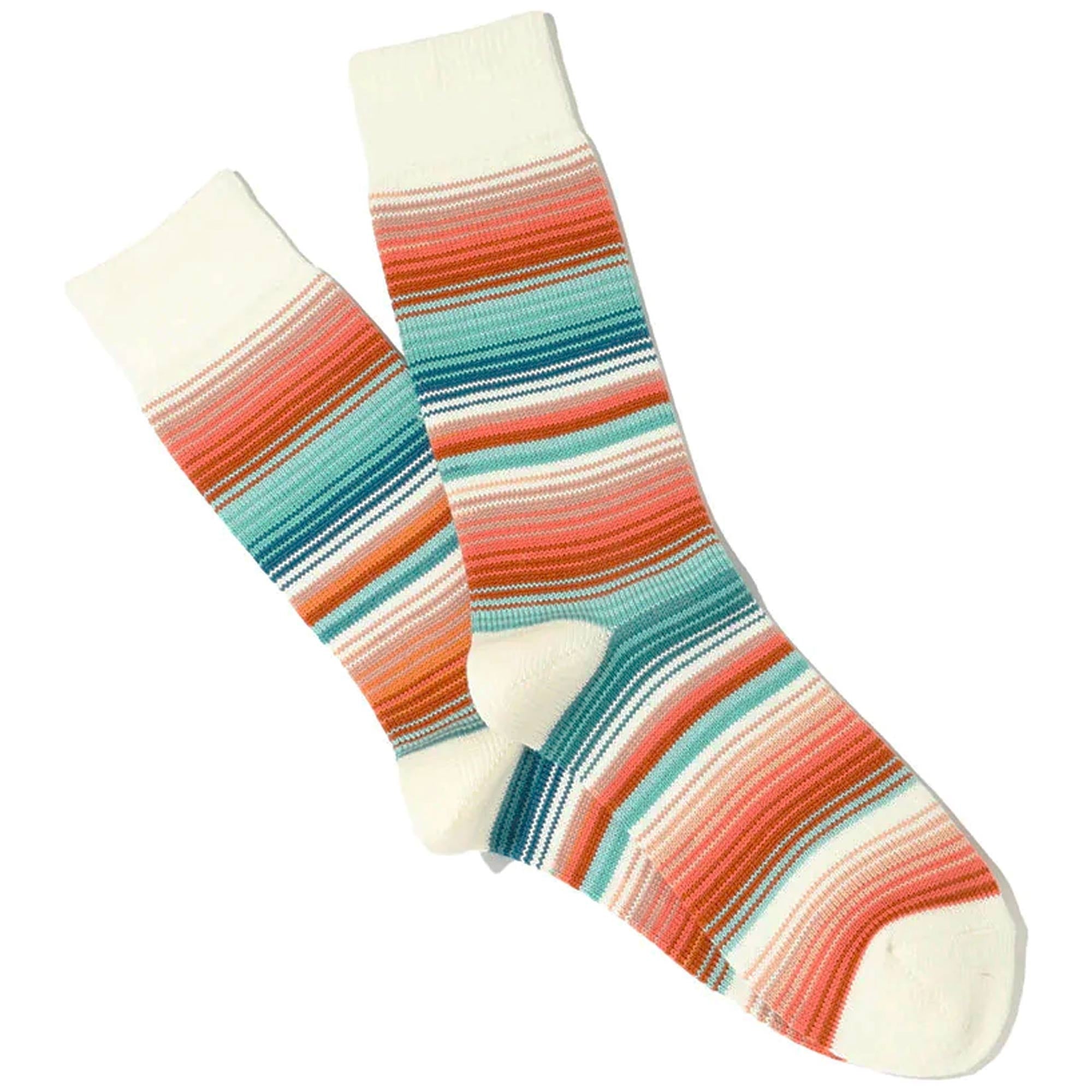 Anonymous Ism Sarape Stripes Crew Socks - White