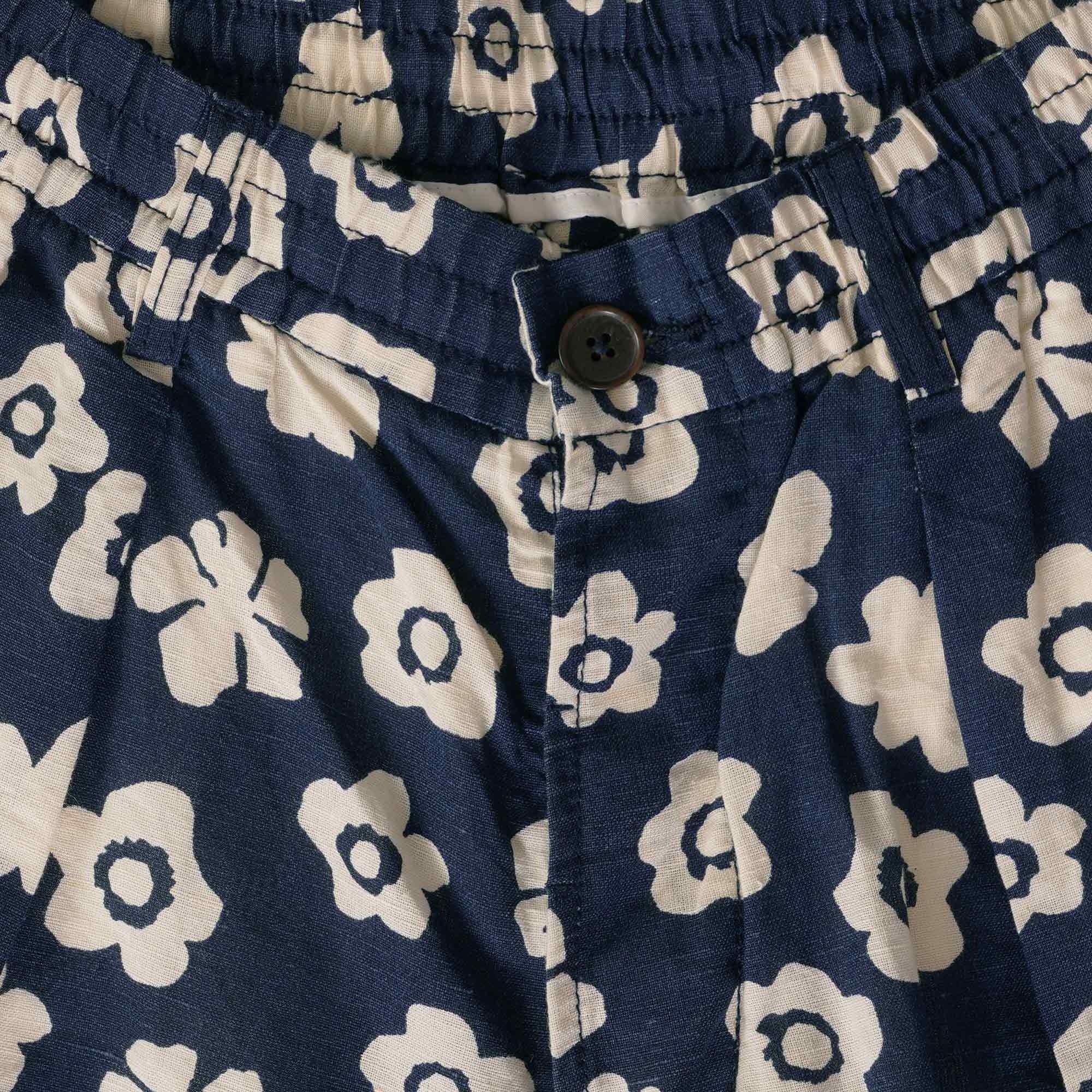 Universal Works Pleated Track Shorts - Indigo Flower