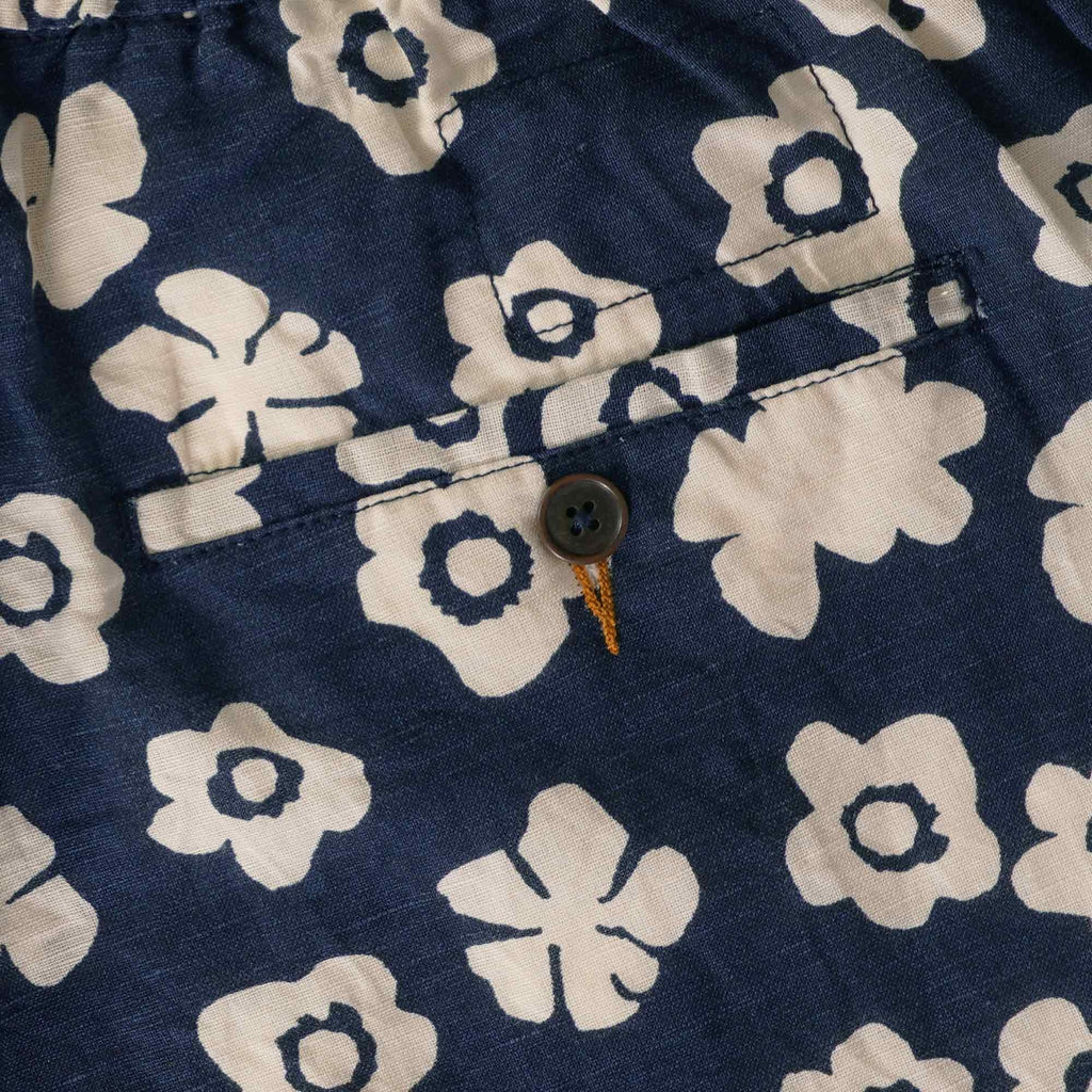 Universal Works Pleated Track Shorts - Indigo Flower