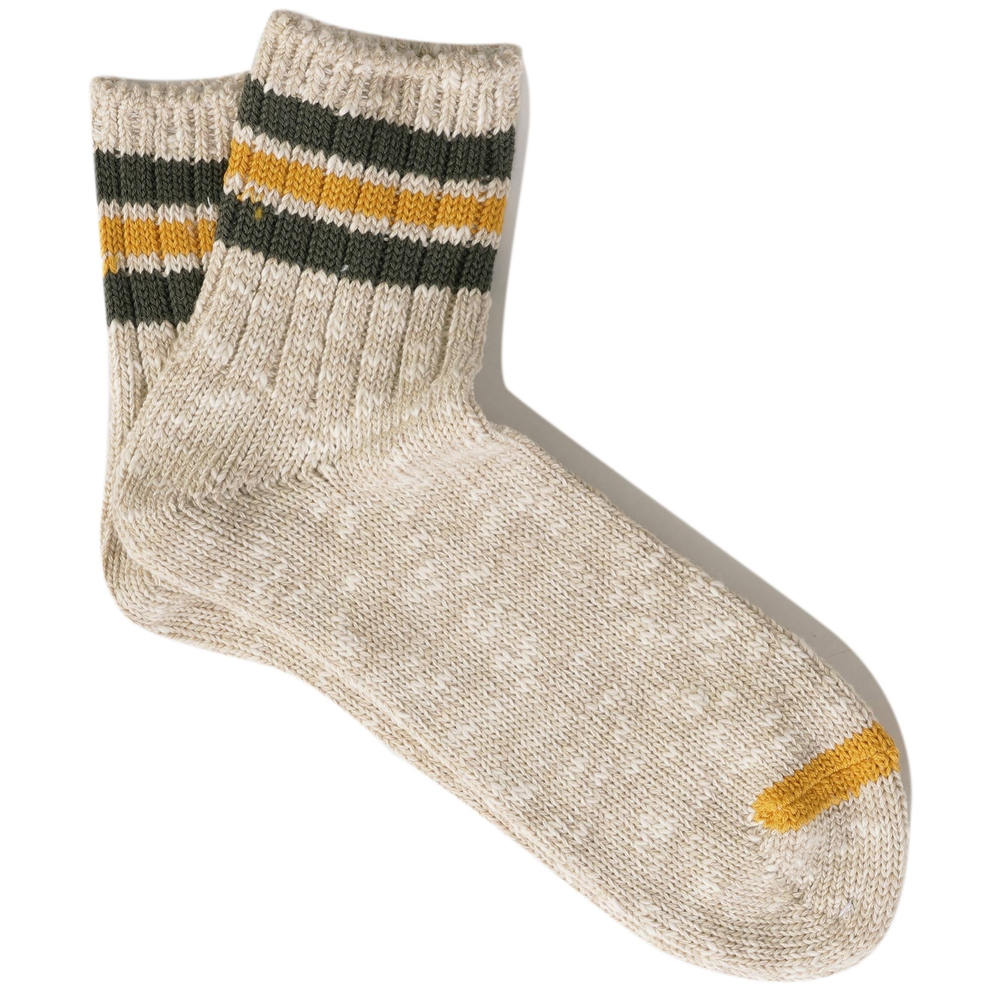 Anonymous Ism Stripes Short Slub Socks - Beige