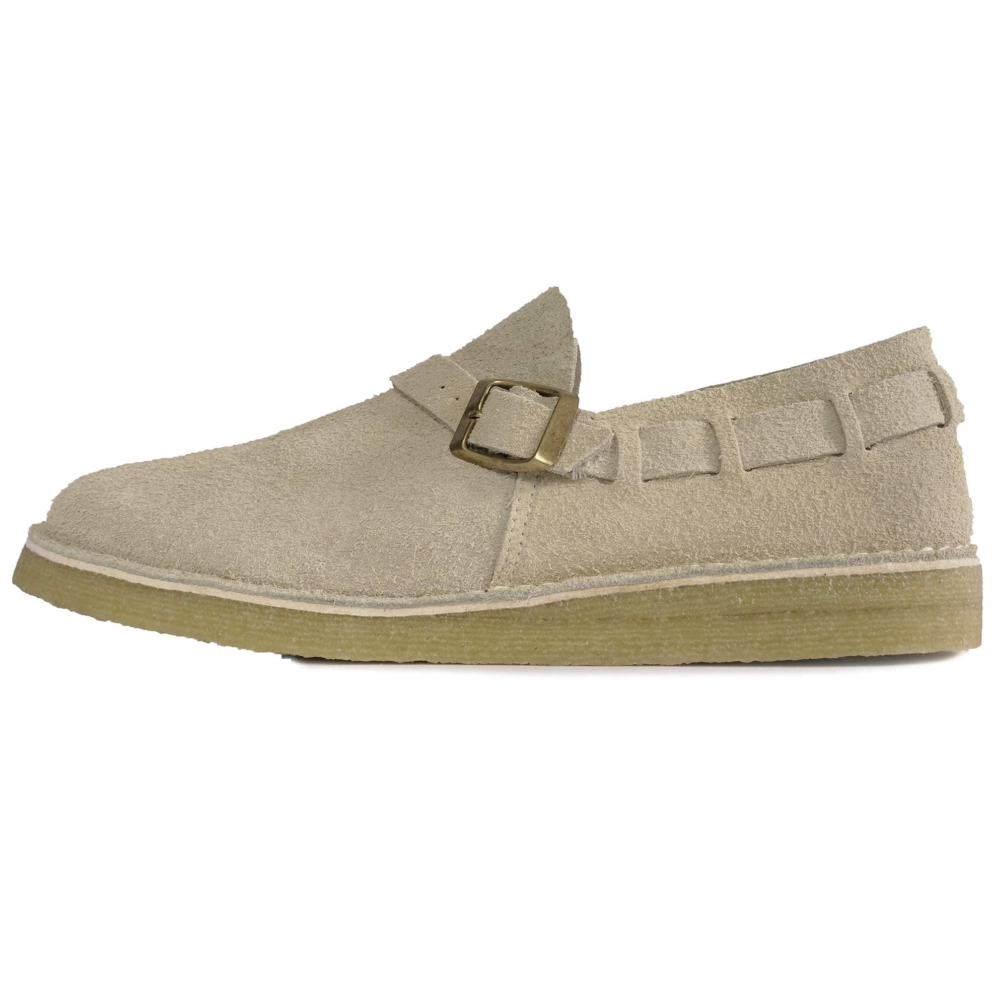 Corso Suede Buckle Monk Shoes - Sand Brown