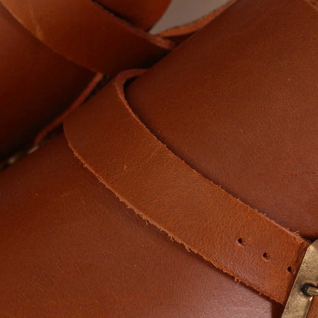 Yogi Corso Leather Buckle Monk Shoes - Burnt Orange