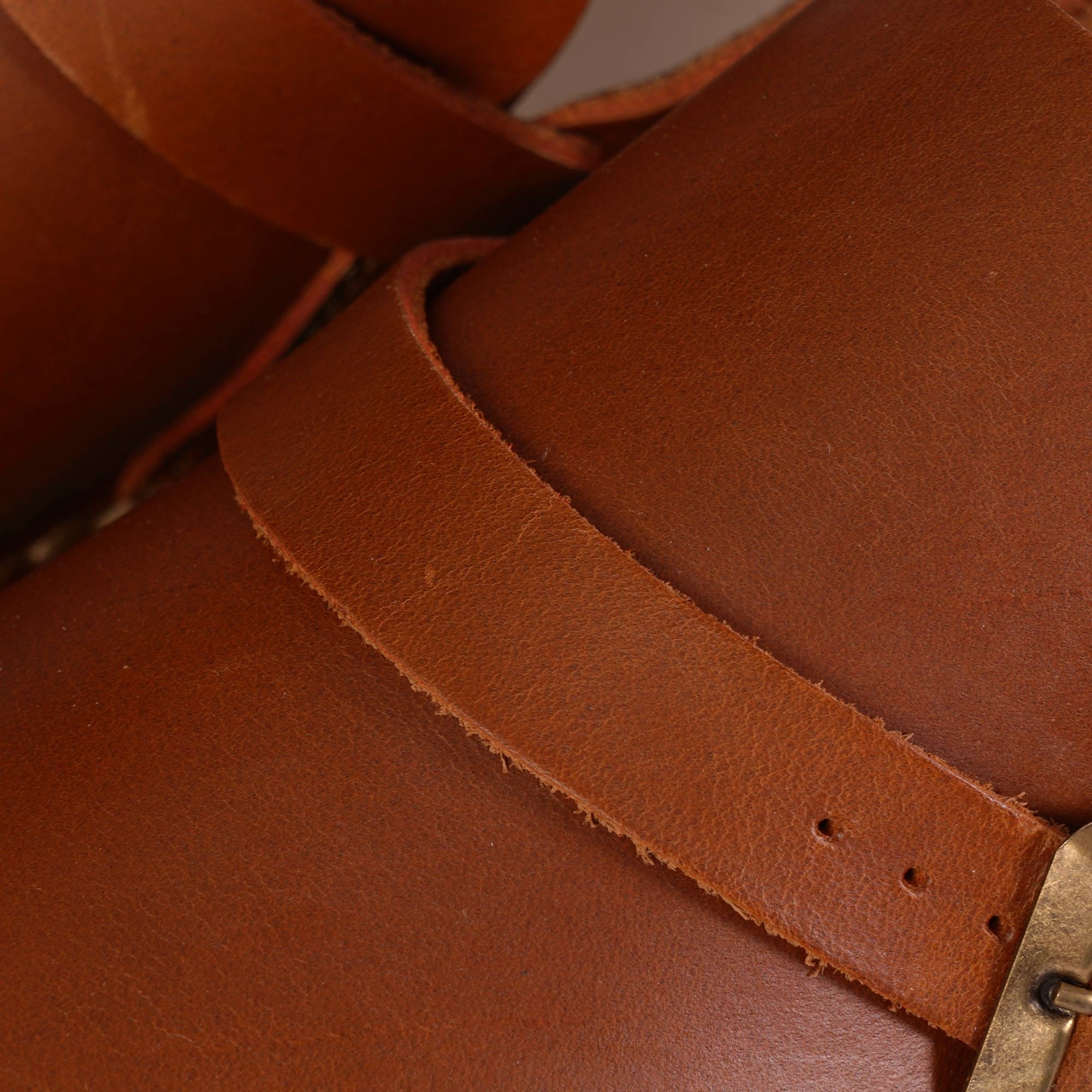 Yogi Corso Leather Buckle Monk Shoes - Burnt Orange