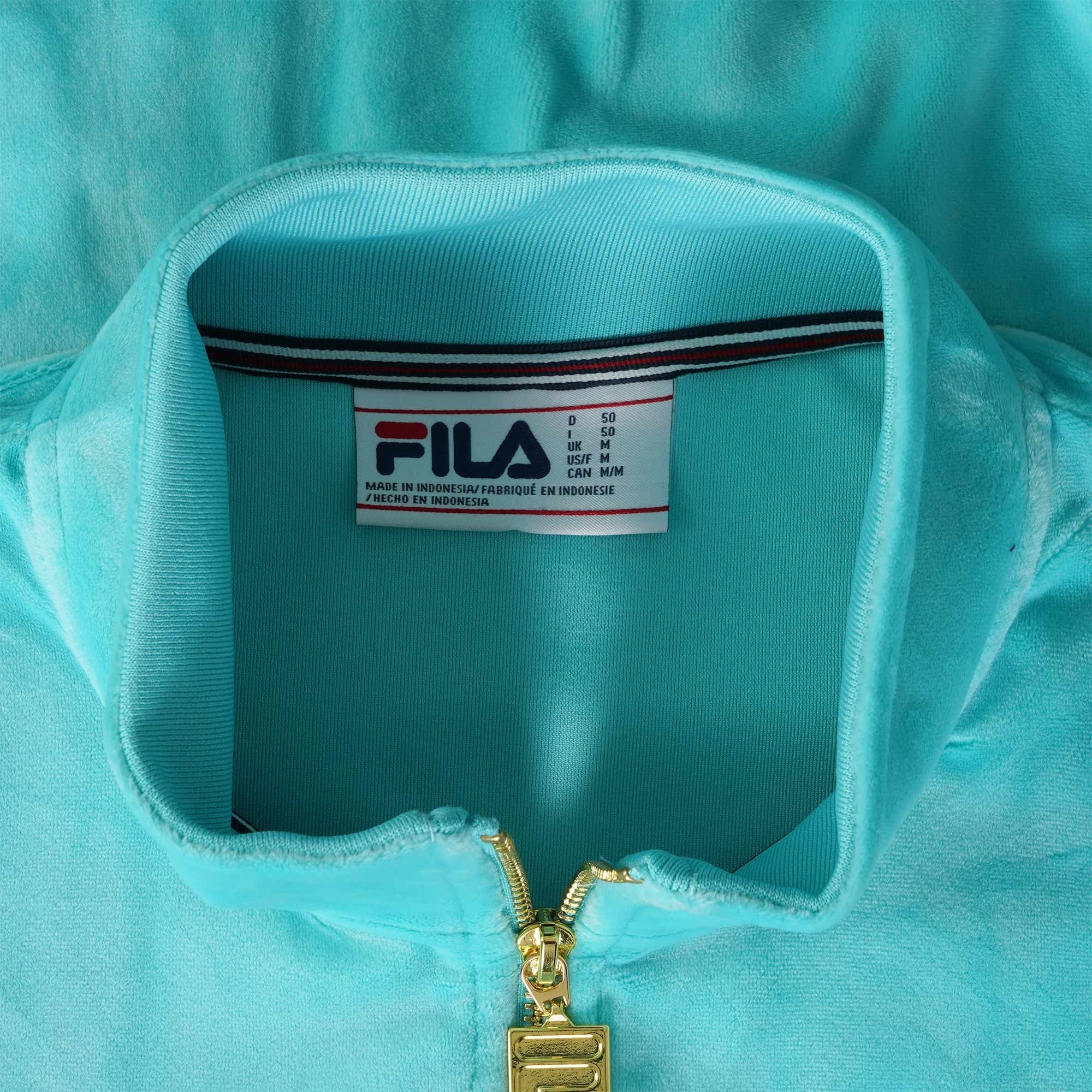 Fila Vintage Falken Velour Track Top - Aruba Blue