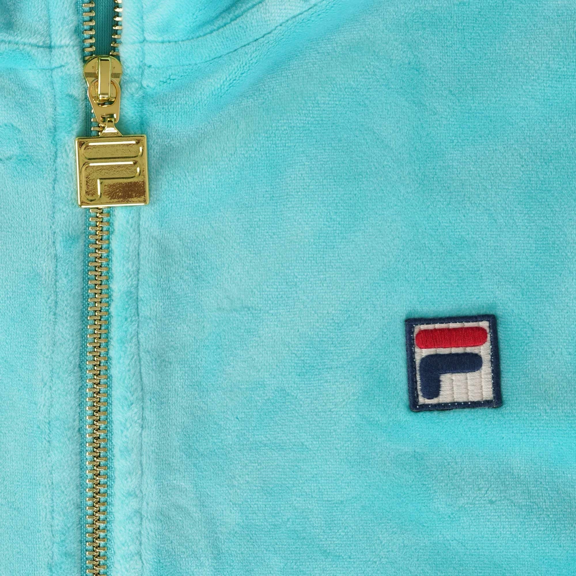 Fila Vintage Falken Velour Track Top - Aruba Blue