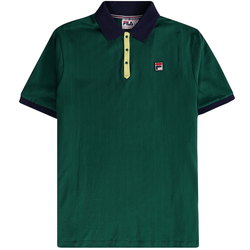 Fila Vintage BB1 Classic Vintage Striped Polo Shirt - Botanical Green