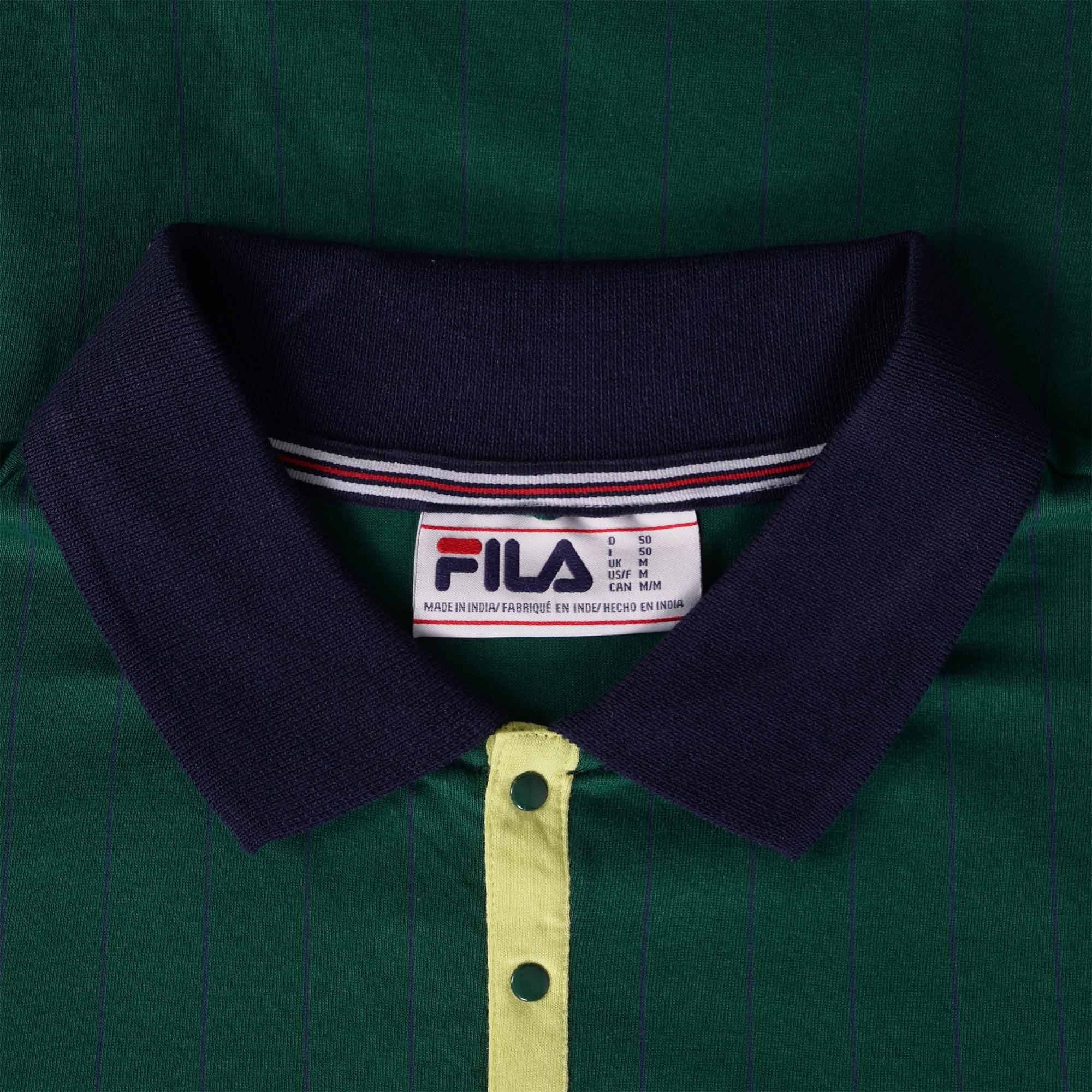 Fila Vintage BB1 Classic Vintage Striped Polo Shirt - Botanical Green