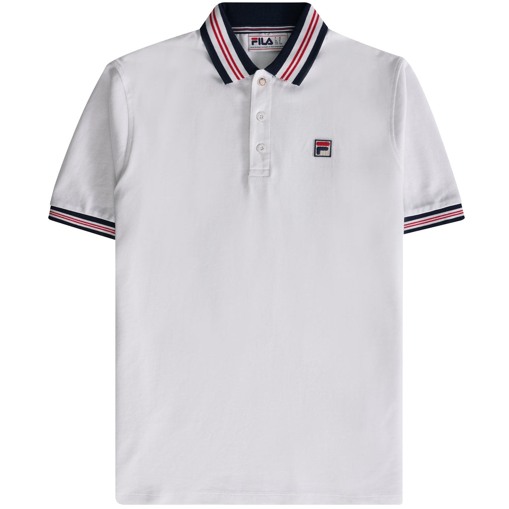 Fila Vintage Faraz Tipped Rib Polo Shirt - White