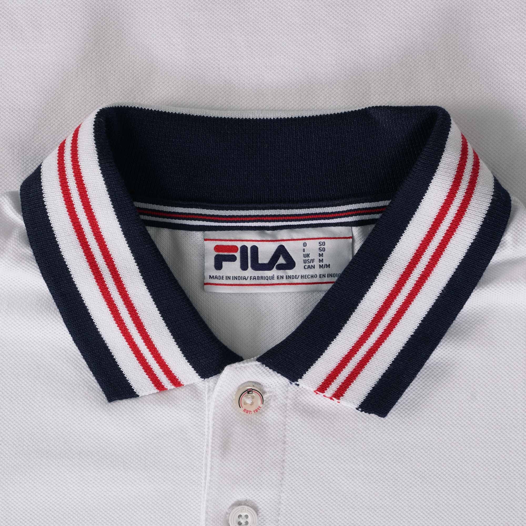 Fila Vintage Faraz Tipped Rib Polo Shirt - White