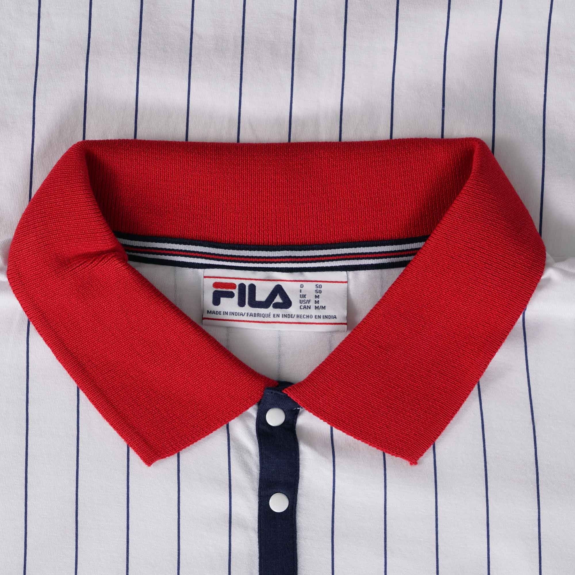 Fila Vintage BB1 Classic Vintage Striped Polo Shirt - White