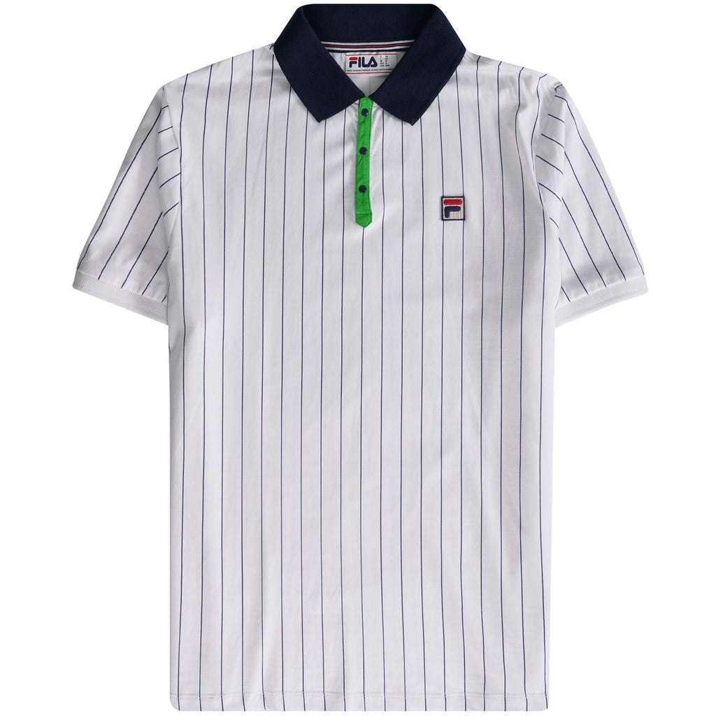 Fila Vintage BB1 Classic Vintage Striped Polo Shirt - White