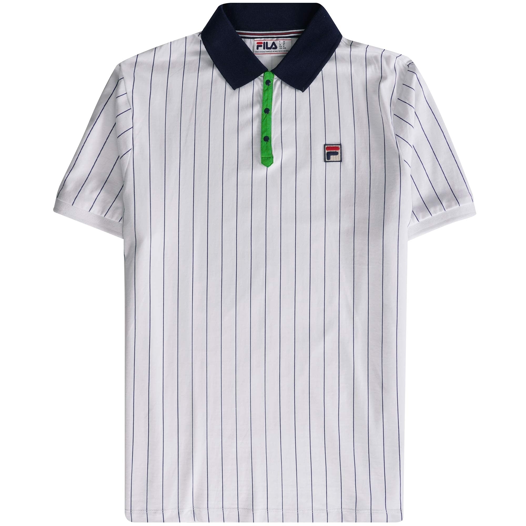 Fila Vintage BB1 Classic Vintage Striped Polo Shirt - White