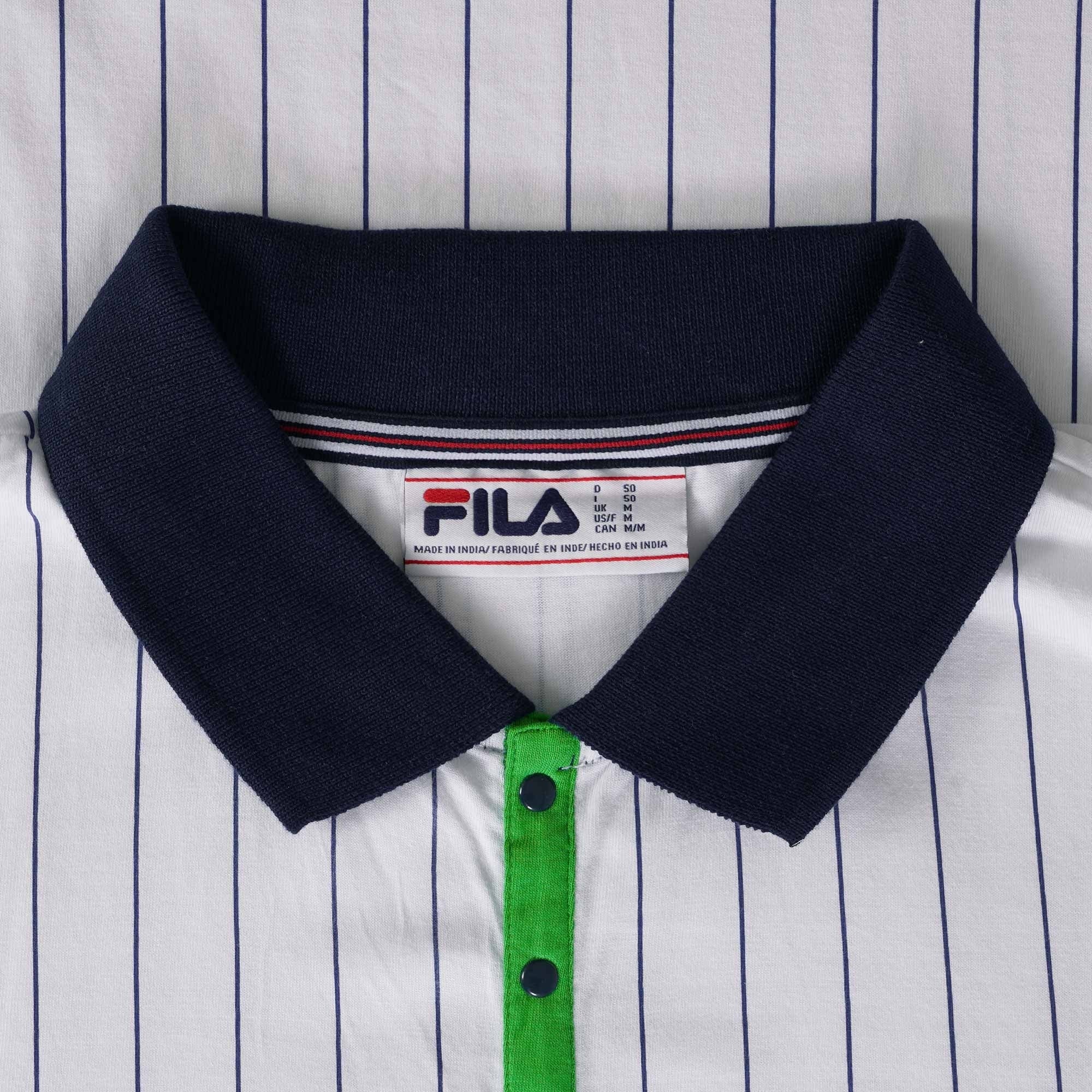 Fila Vintage BB1 Classic Vintage Striped Polo Shirt - White