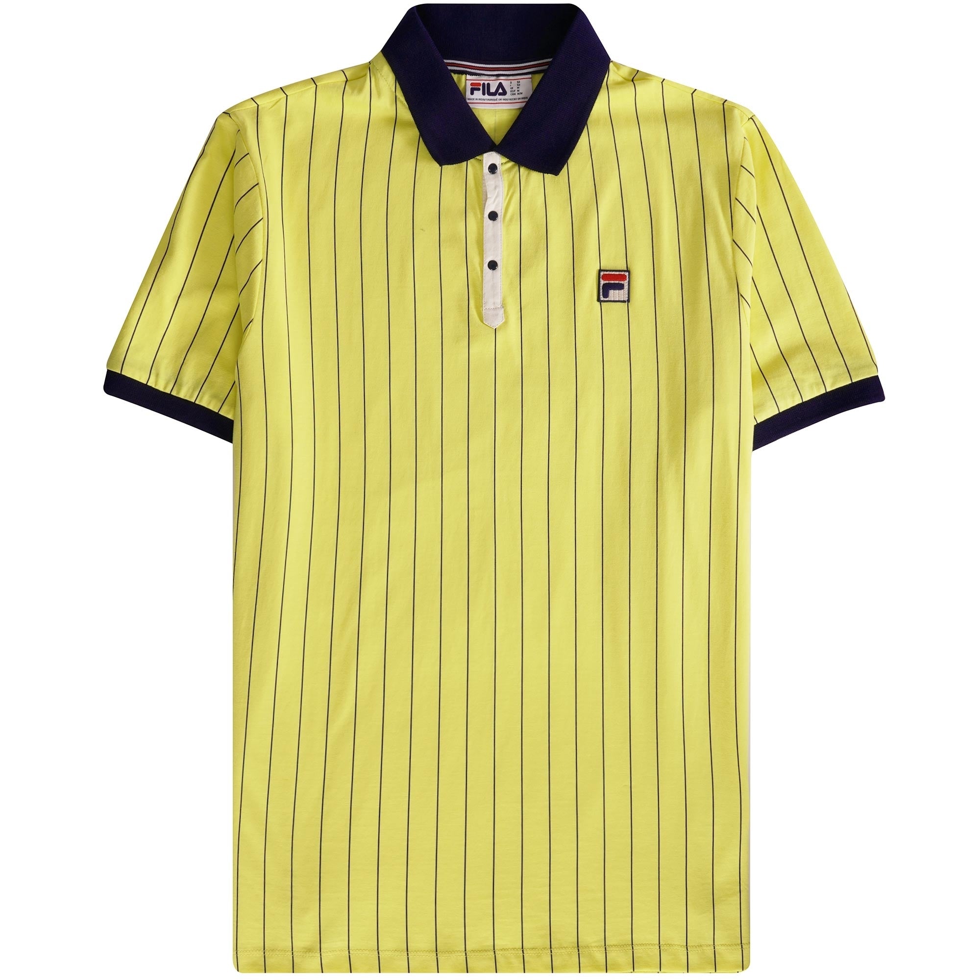 Fila Vintage BB1 Classic Vintage Striped Polo Shirt - Limelight