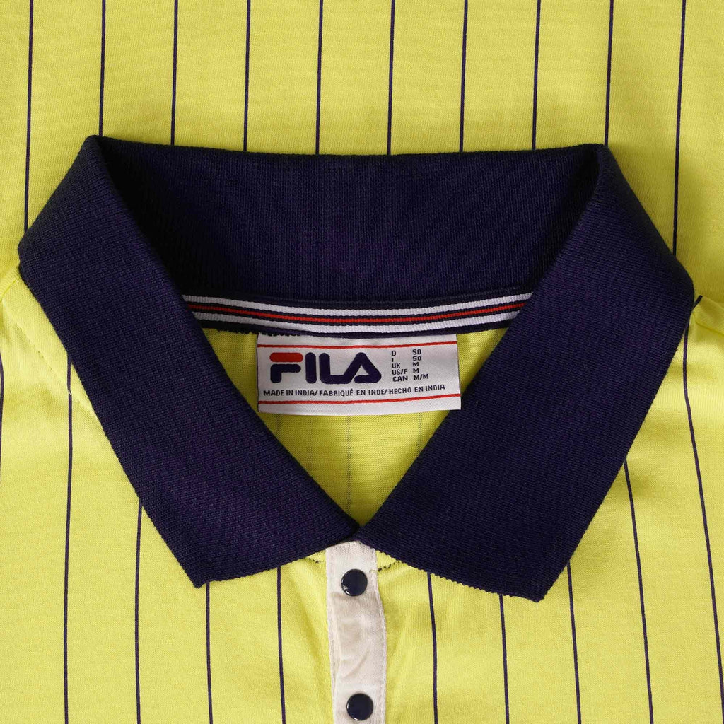 Fila Vintage BB1 Classic Vintage Striped Polo Shirt - Limelight
