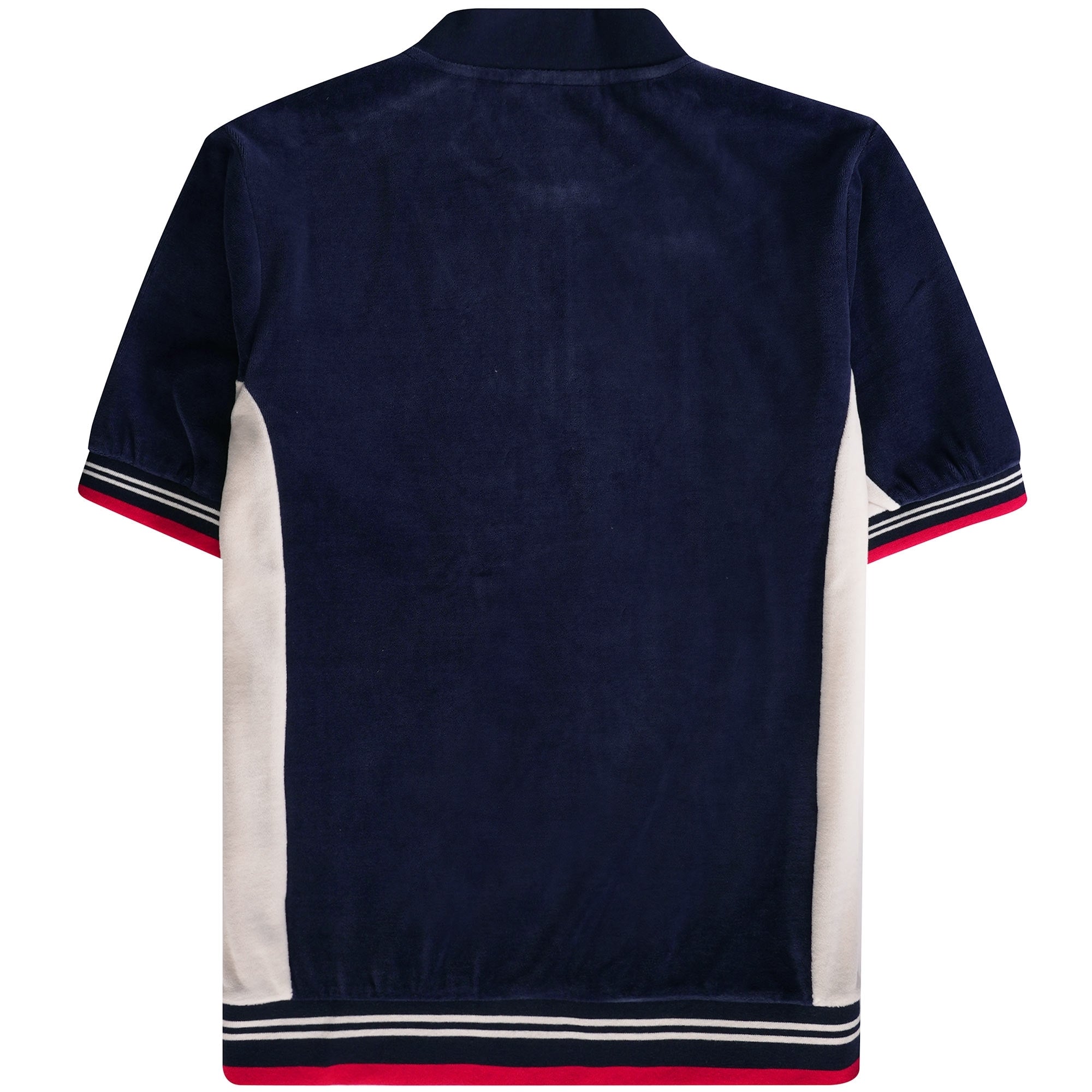 Fila Vintage Lucas Short Sleeved Velour Track Top - Navy