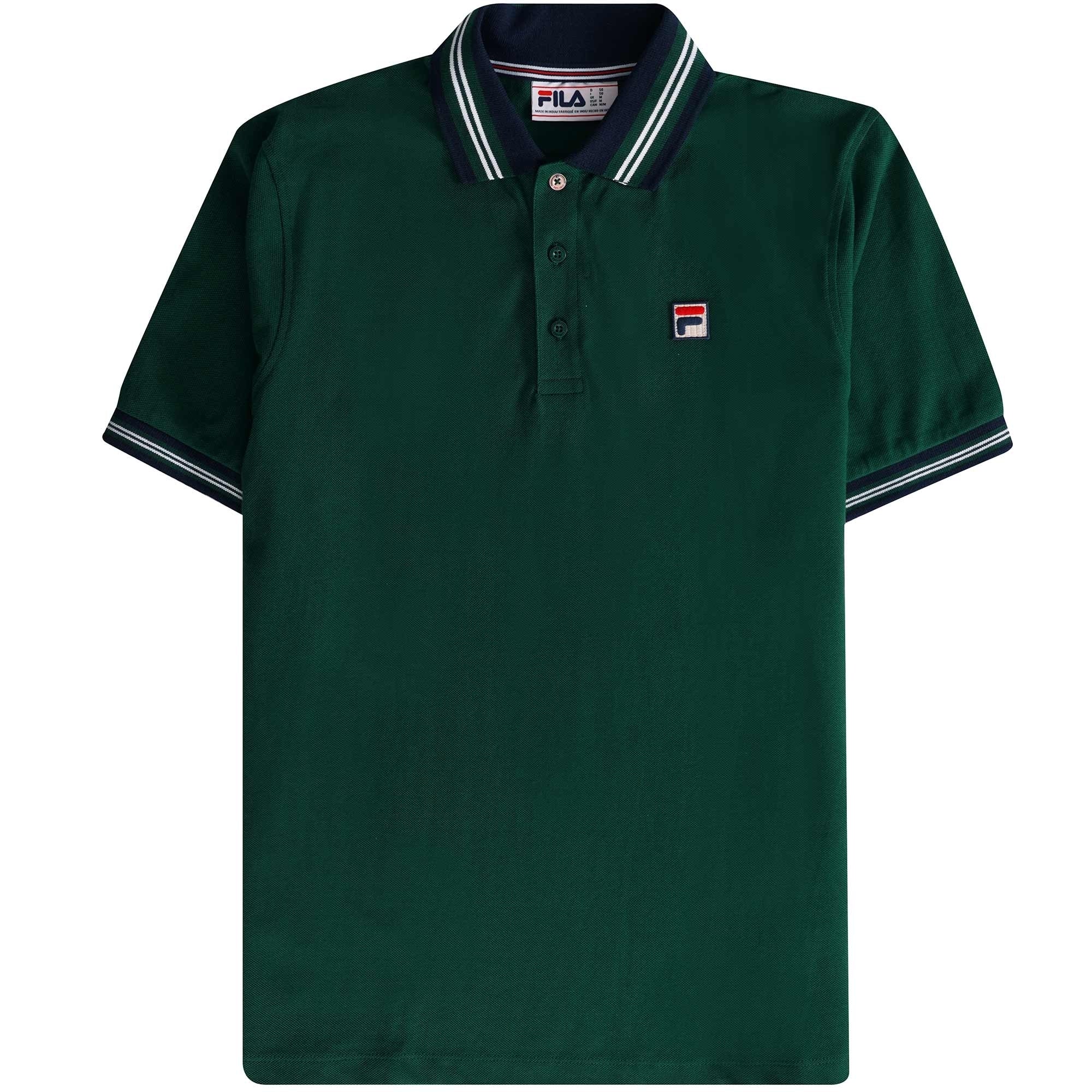 Fila Vintage Faraz Tipped Rib Polo Shirt - Botanical Green