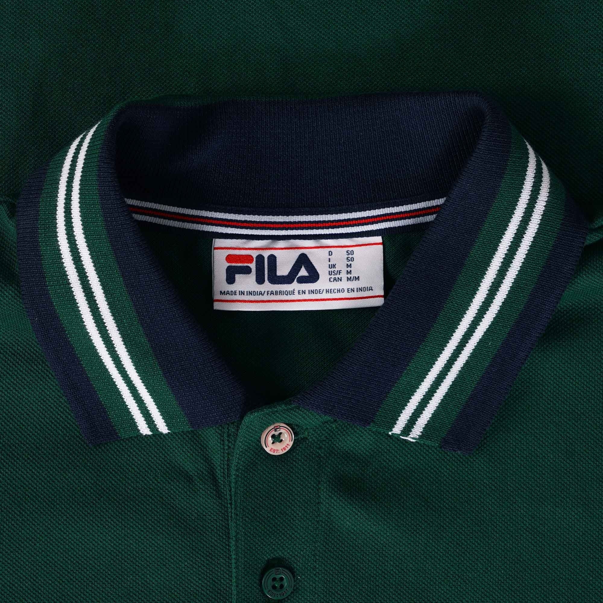 Fila Vintage Faraz Tipped Rib Polo Shirt - Botanical Green