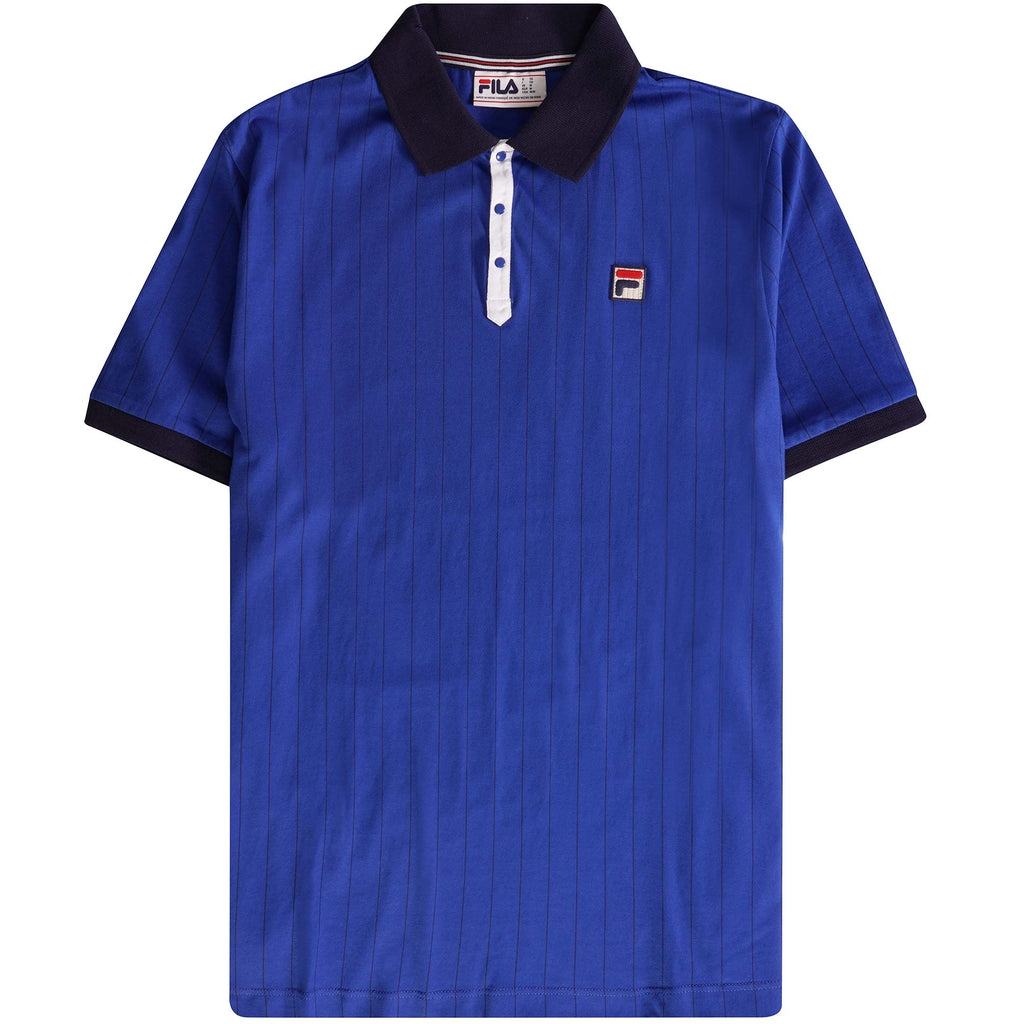 Fila Vintage BB1 Classic Vintage Striped Polo Shirt - Bright Blue