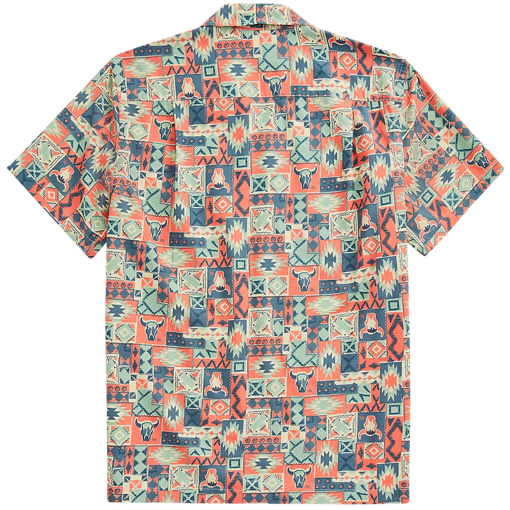 RRL by Ralph Lauren Print Woven Camp Shirt - Teal