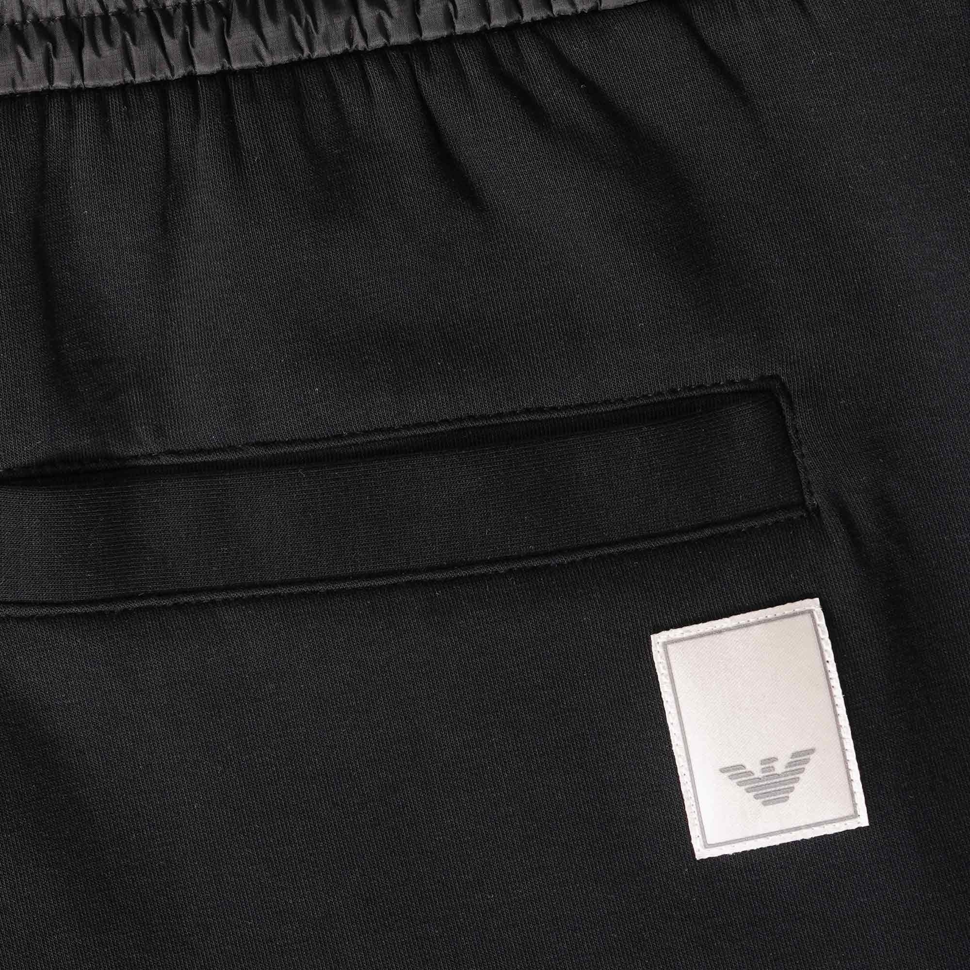 Emporio Armani Travel Essentials Double-Jersey Drawstring Board Shorts - Black