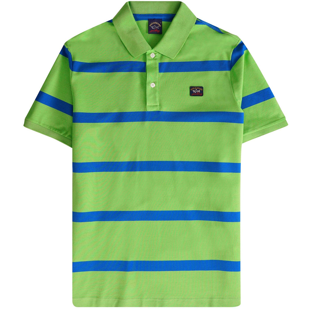 Paul and Shark Striped Polo Shirt - Green