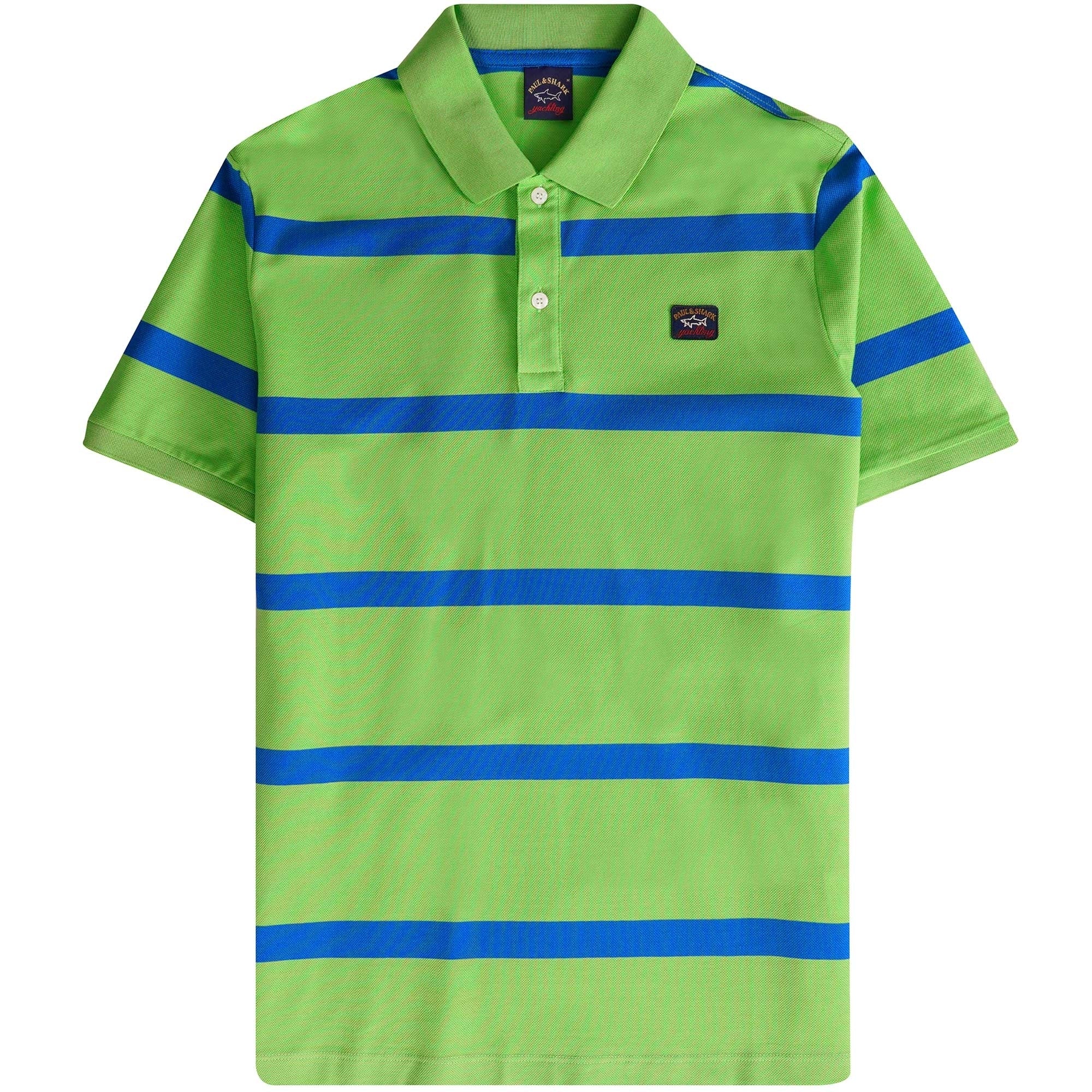 Paul and Shark Striped Polo Shirt - Green