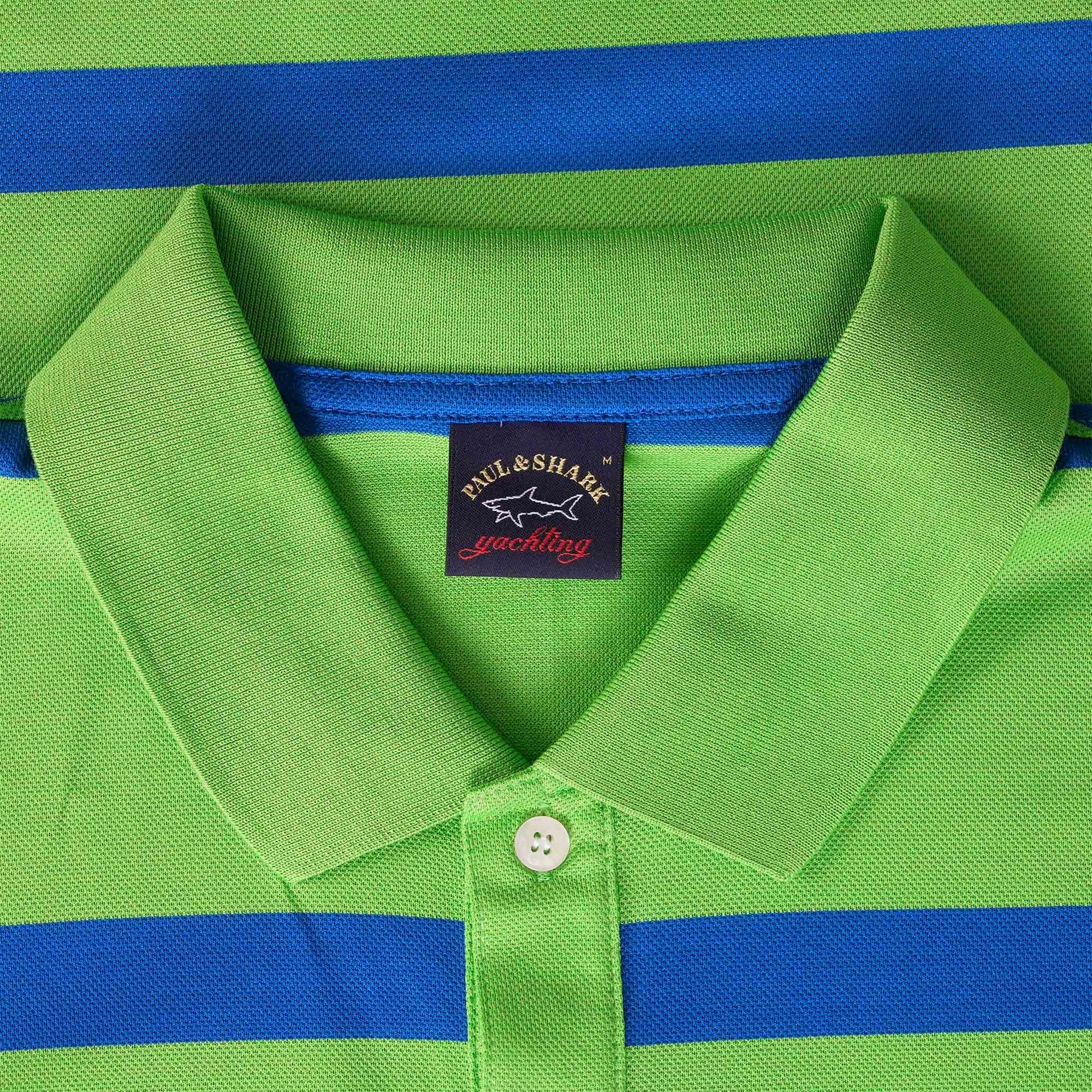 Paul and Shark Striped Polo Shirt - Green