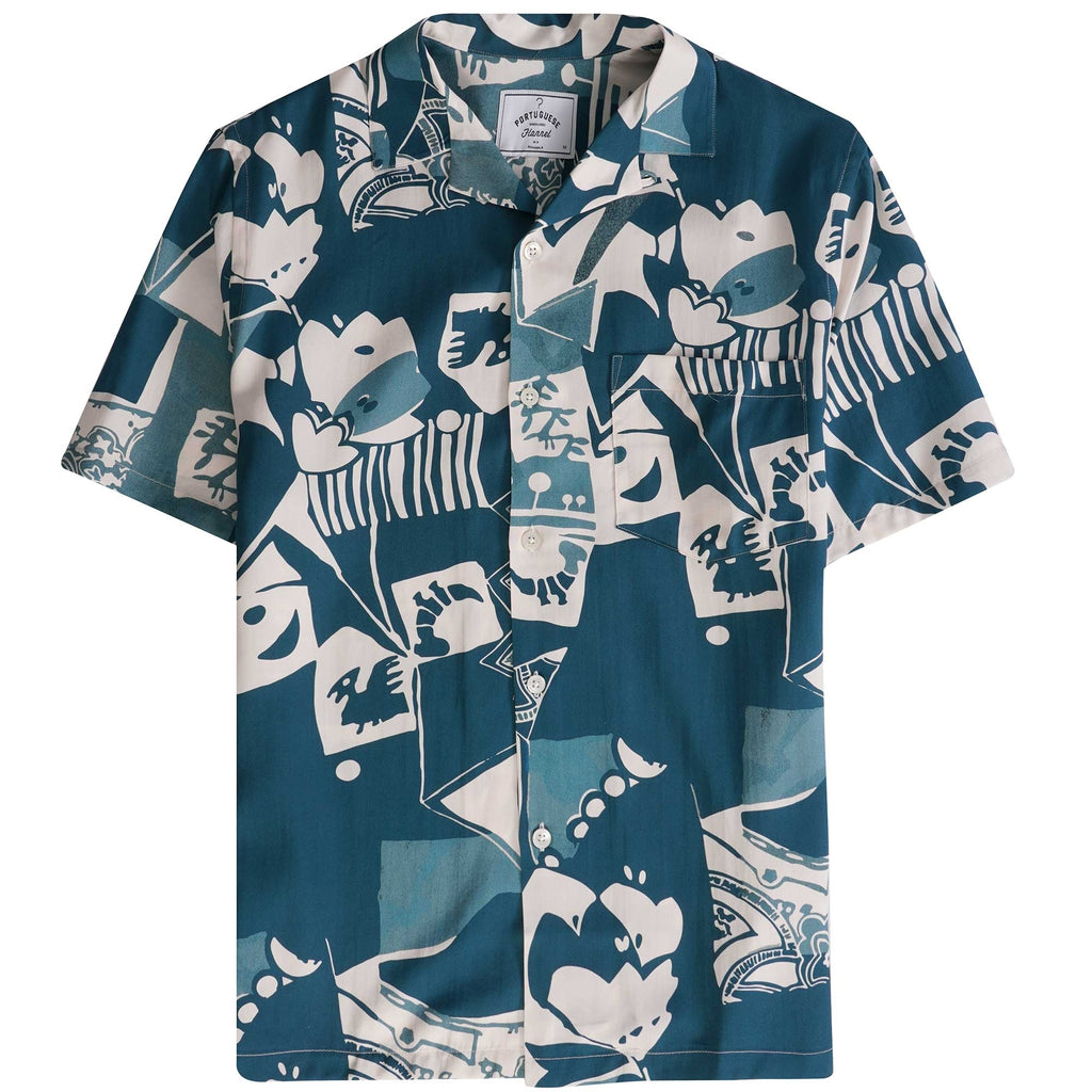 Portuguese Flannel Cuca Shirt - Blue – Stuarts London